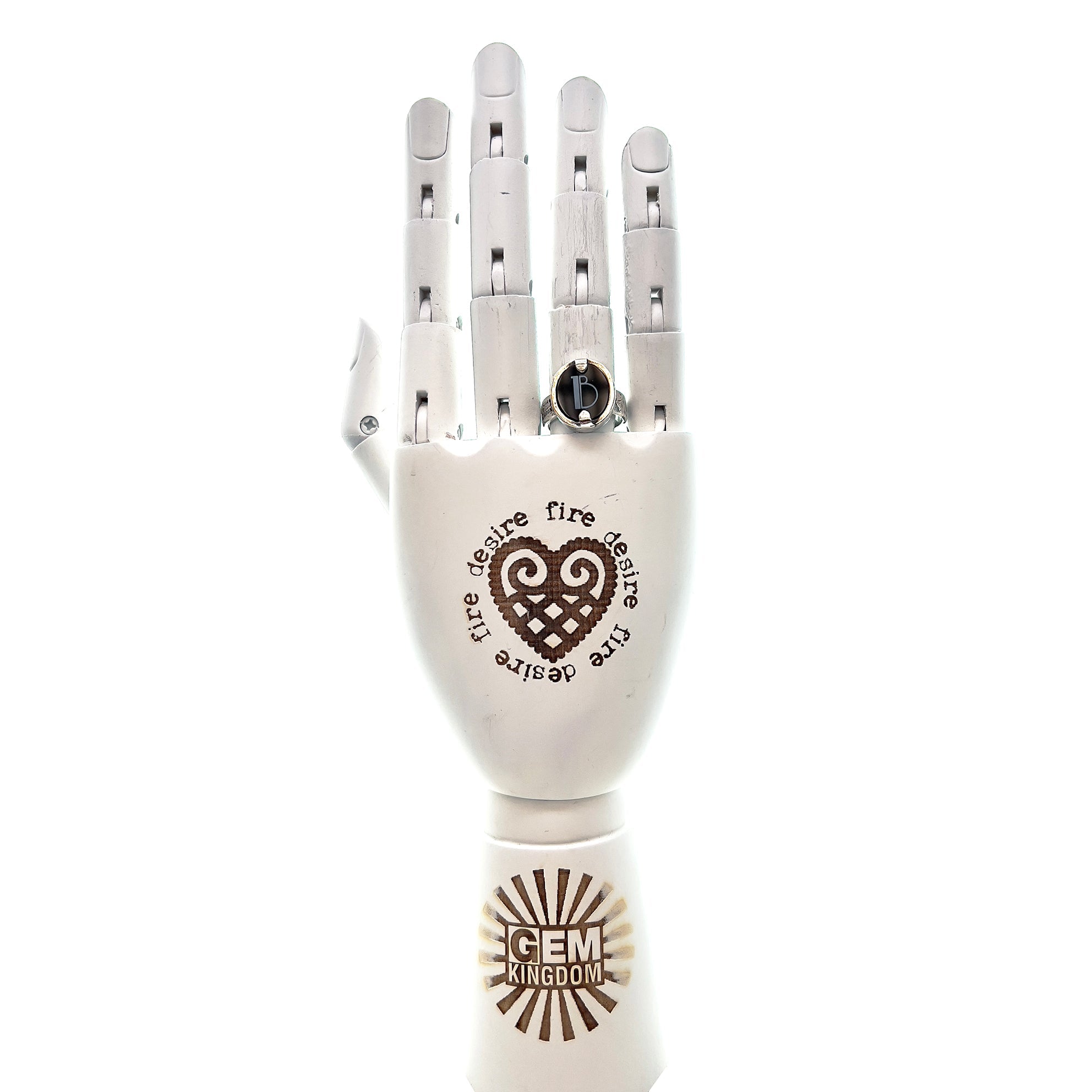 Sterling Silver And Black Onyx Monogram Ring – Sterling Silver – Gem Kingdom