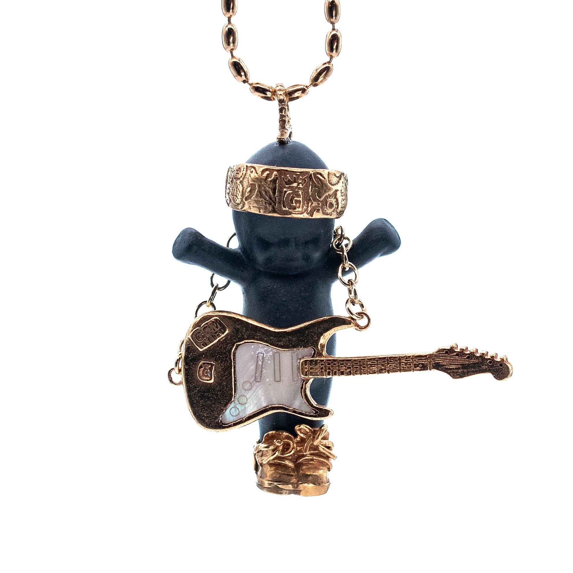 Rock-A-Bye Baby Black And Gold Necklace – Gold Plated – Gem Kingdom