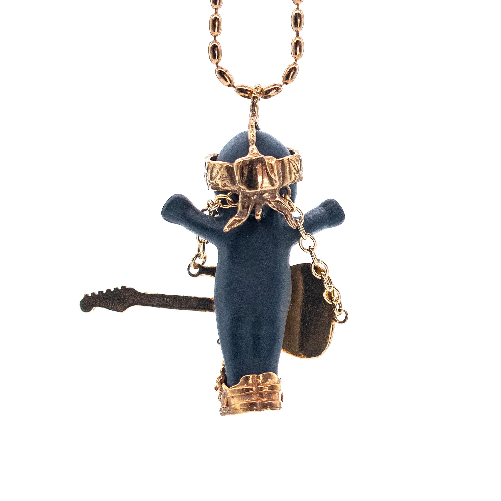Rock-A-Bye Baby Black And Gold Necklace – Gold Plated – Gem Kingdom