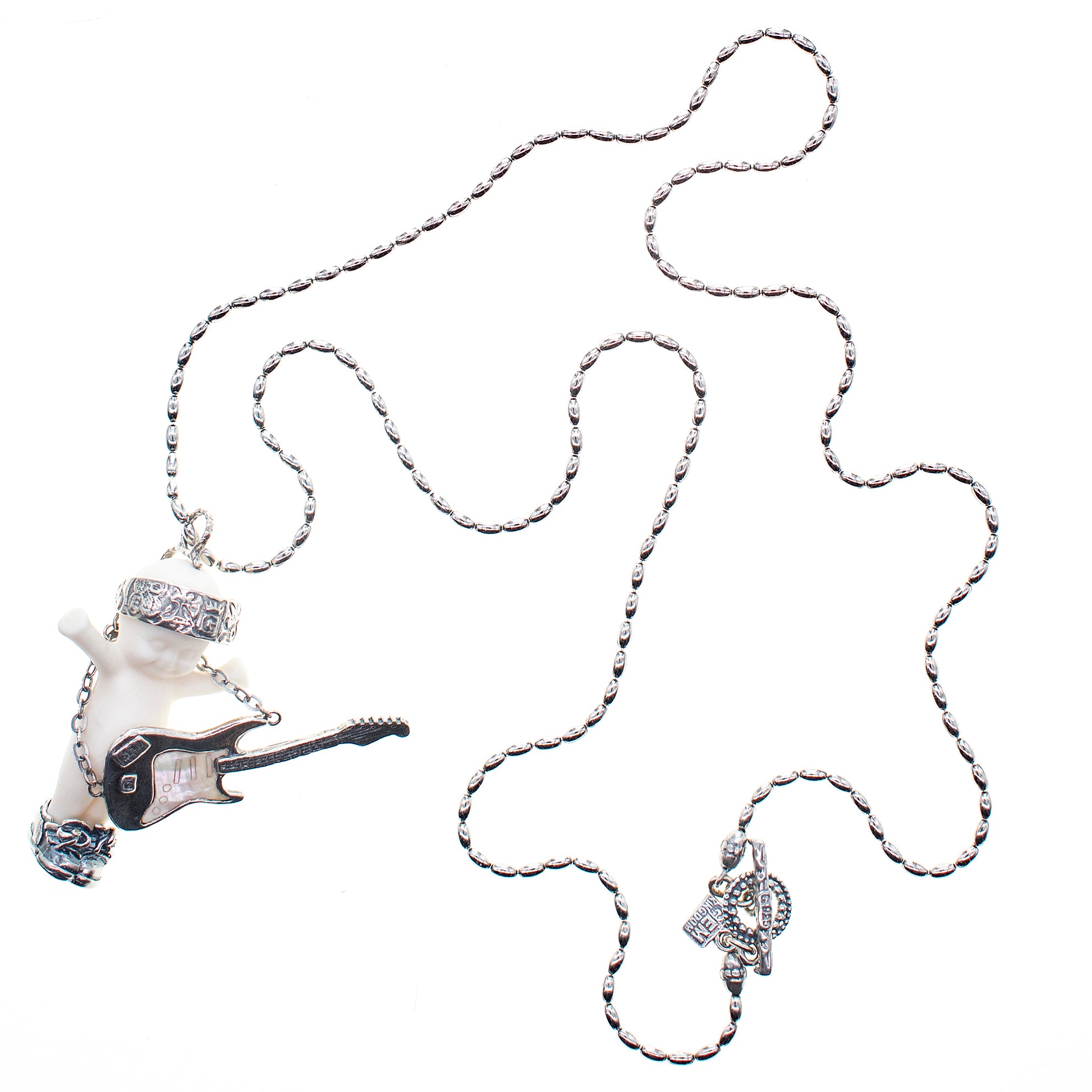 "Rock-A-Bye Baby" Ketting Wit En Zilver