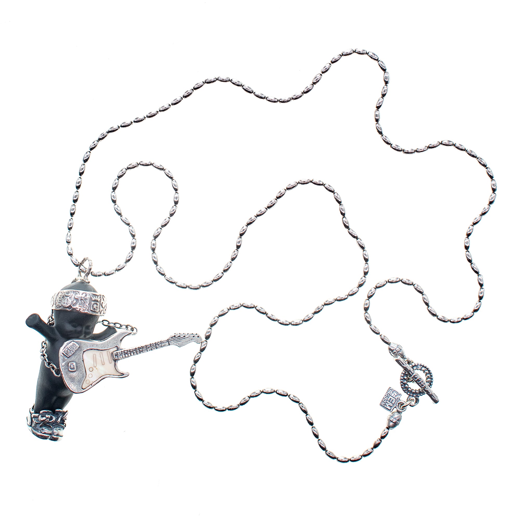 "Rock-A-Bye Baby" Ketting Zwart En Zilver