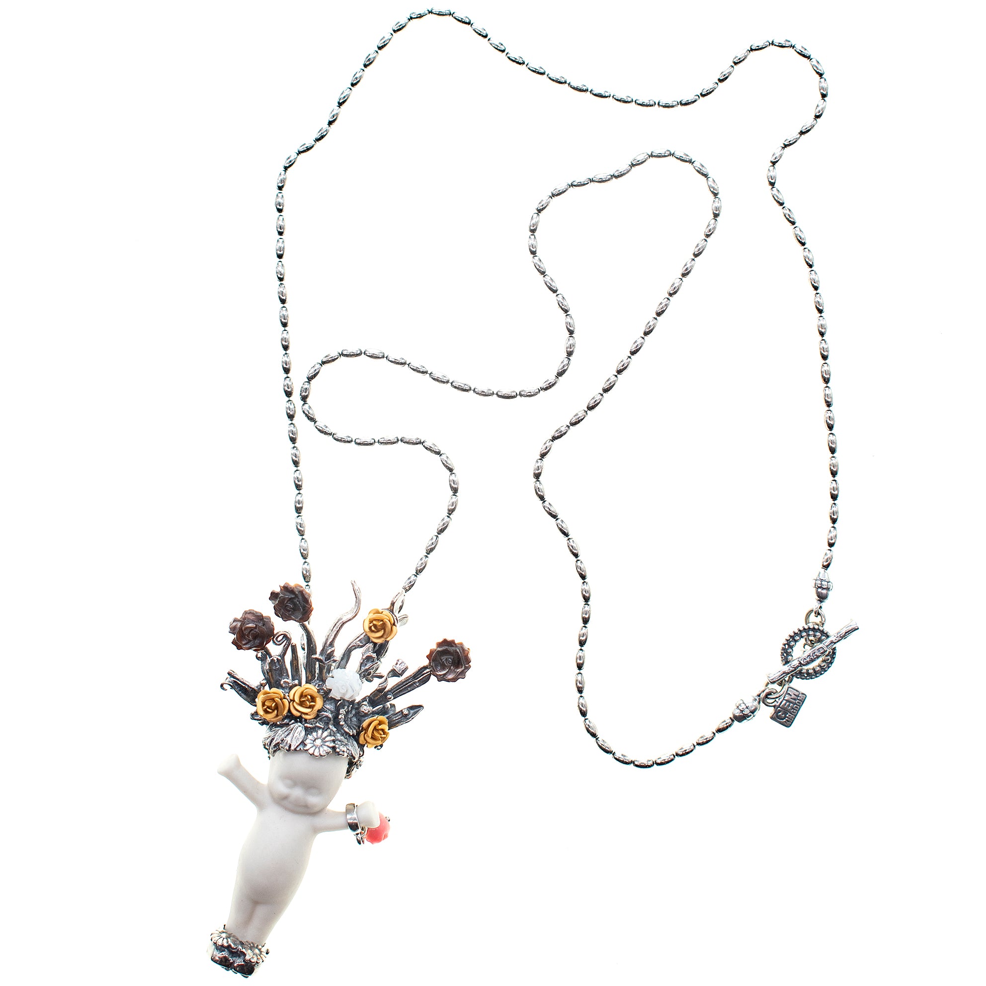 "Whole Lotta Rosie" Ketting Wit En Zilver