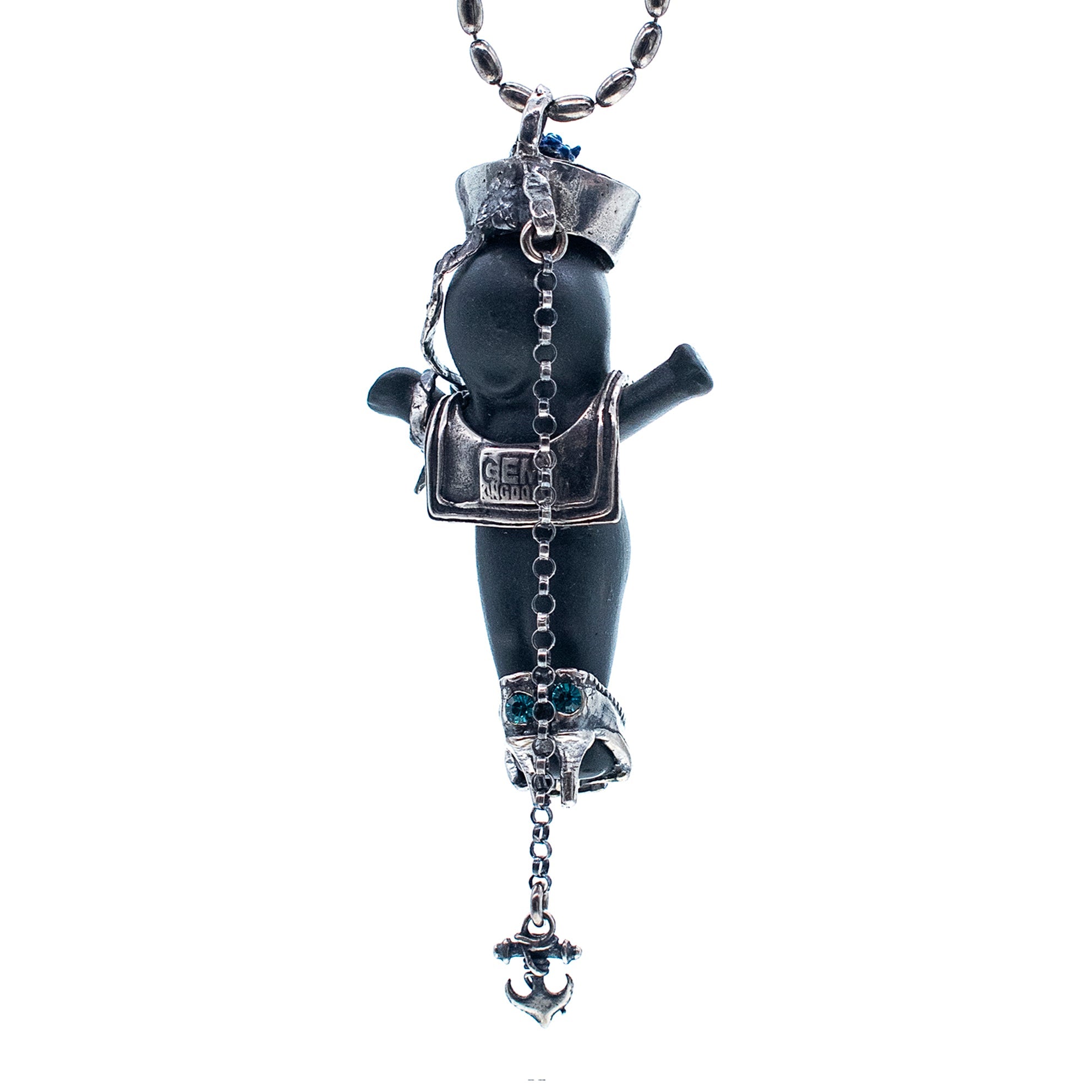 Little Sailor Black And Silver Necklace – Sterling Silver – Gem Kingdom