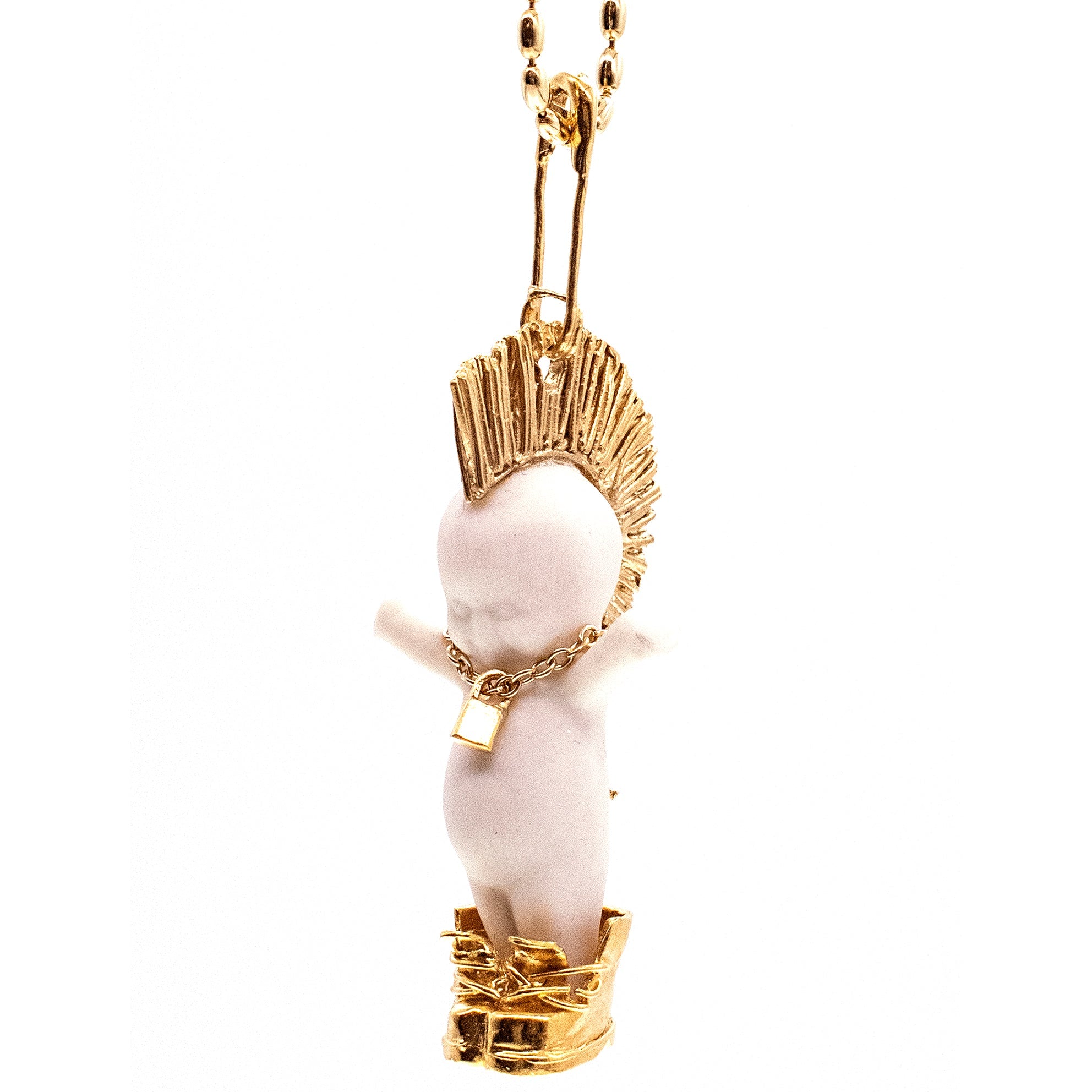 Little Sid White And Gold Necklace – Gold Plated – Gem Kingdom