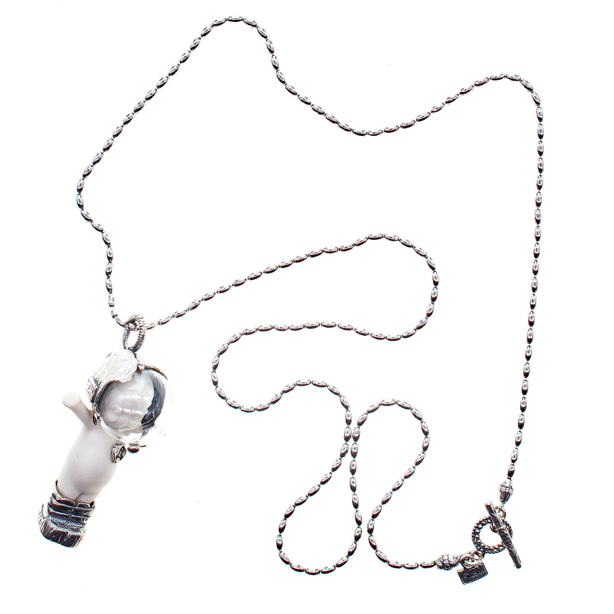 "Major Tom" Ketting Wit En Zilver