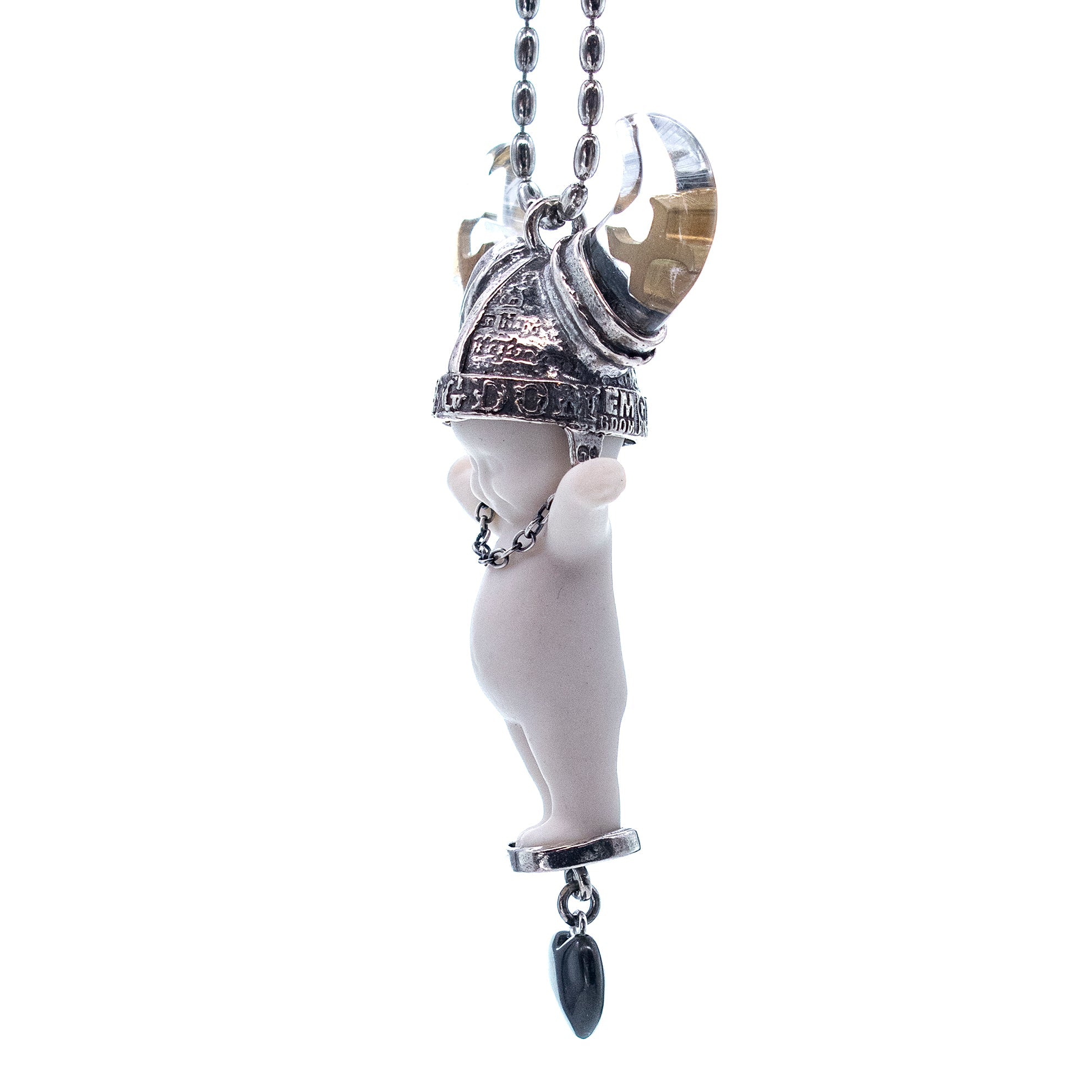 Little Viking Brat White And Silver Necklace – Sterling Silver – Gem Kingdom