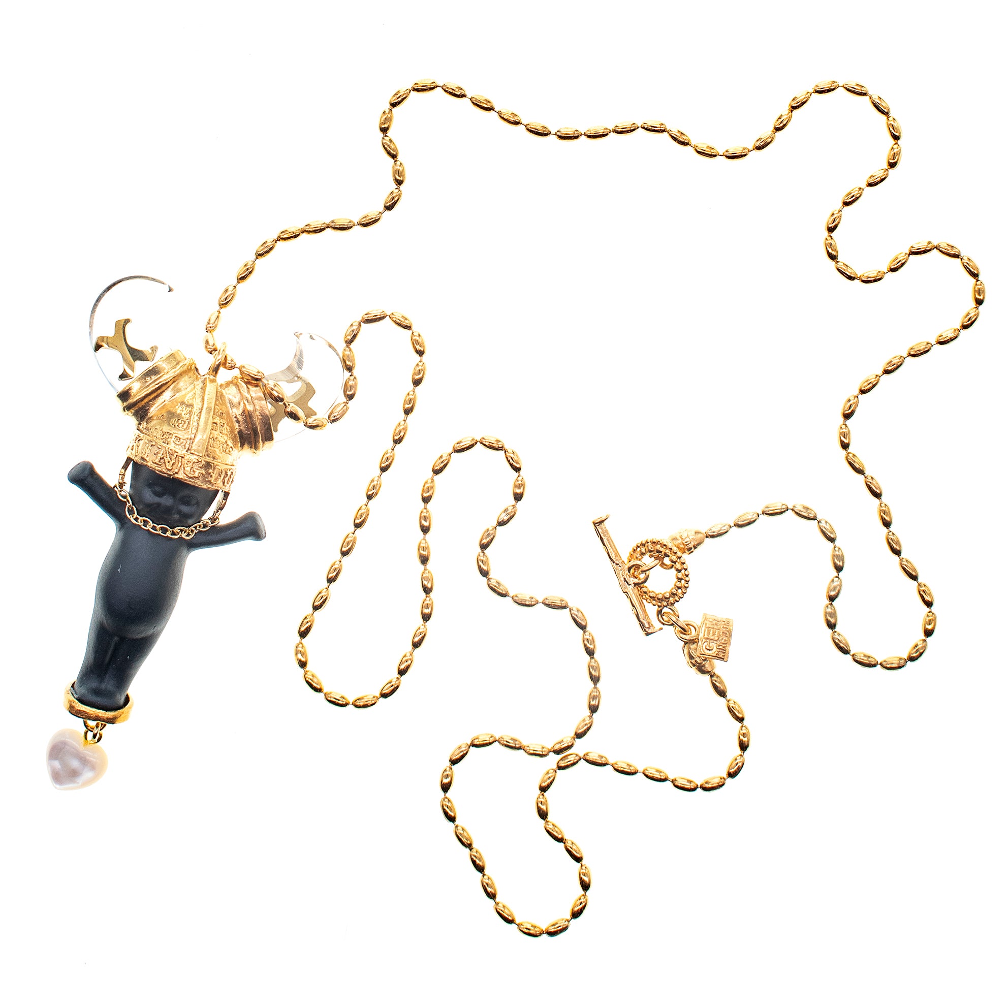 "Little Viking Brat" Ketting Zwart En Goud