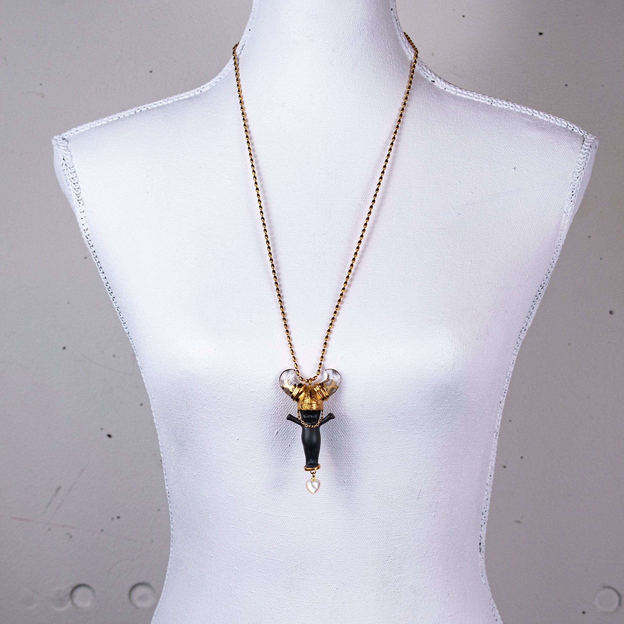 "Little Viking Brat" Ketting Zwart En Goud