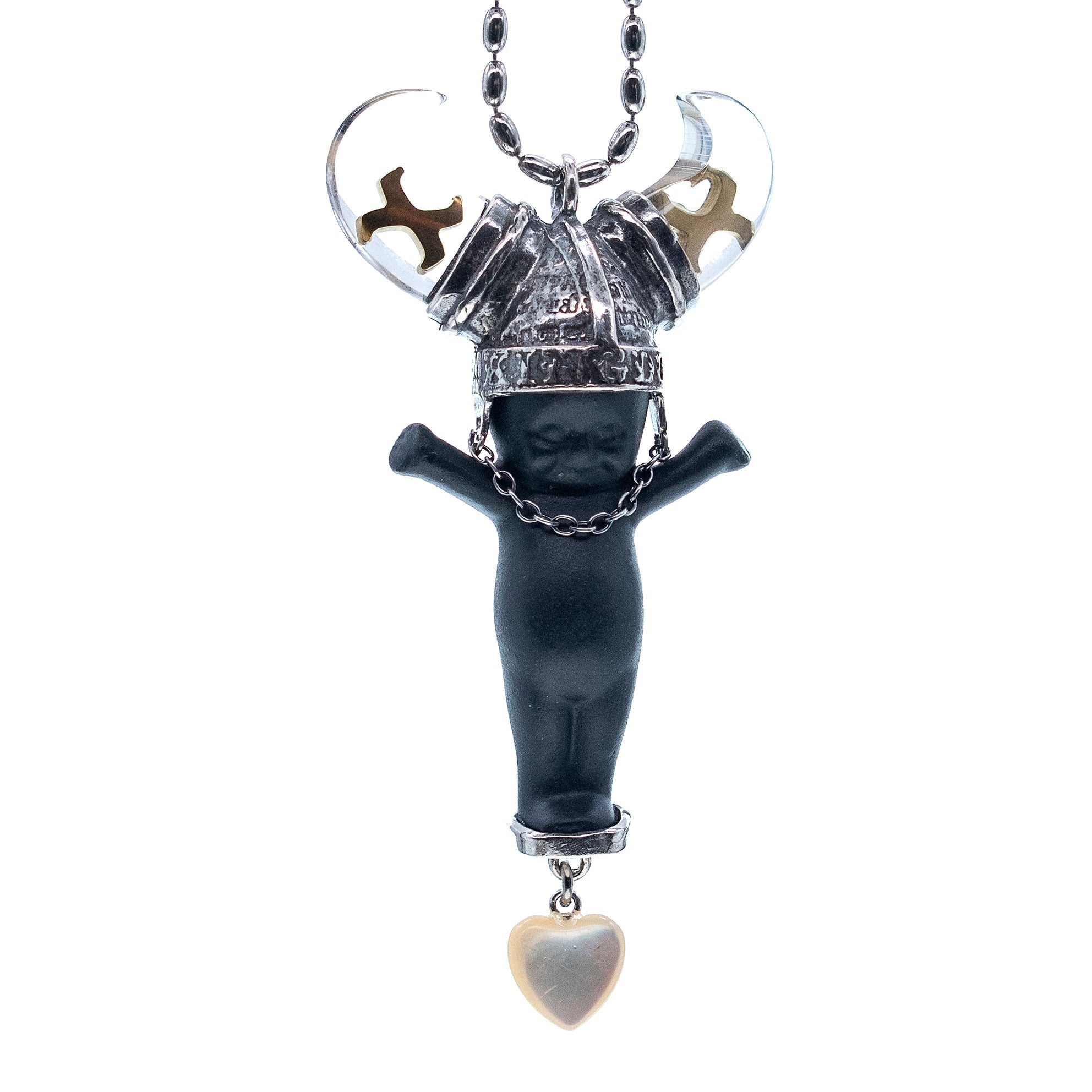 Little Viking Brat Black And Silver Necklace – Sterling Silver – Gem Kingdom