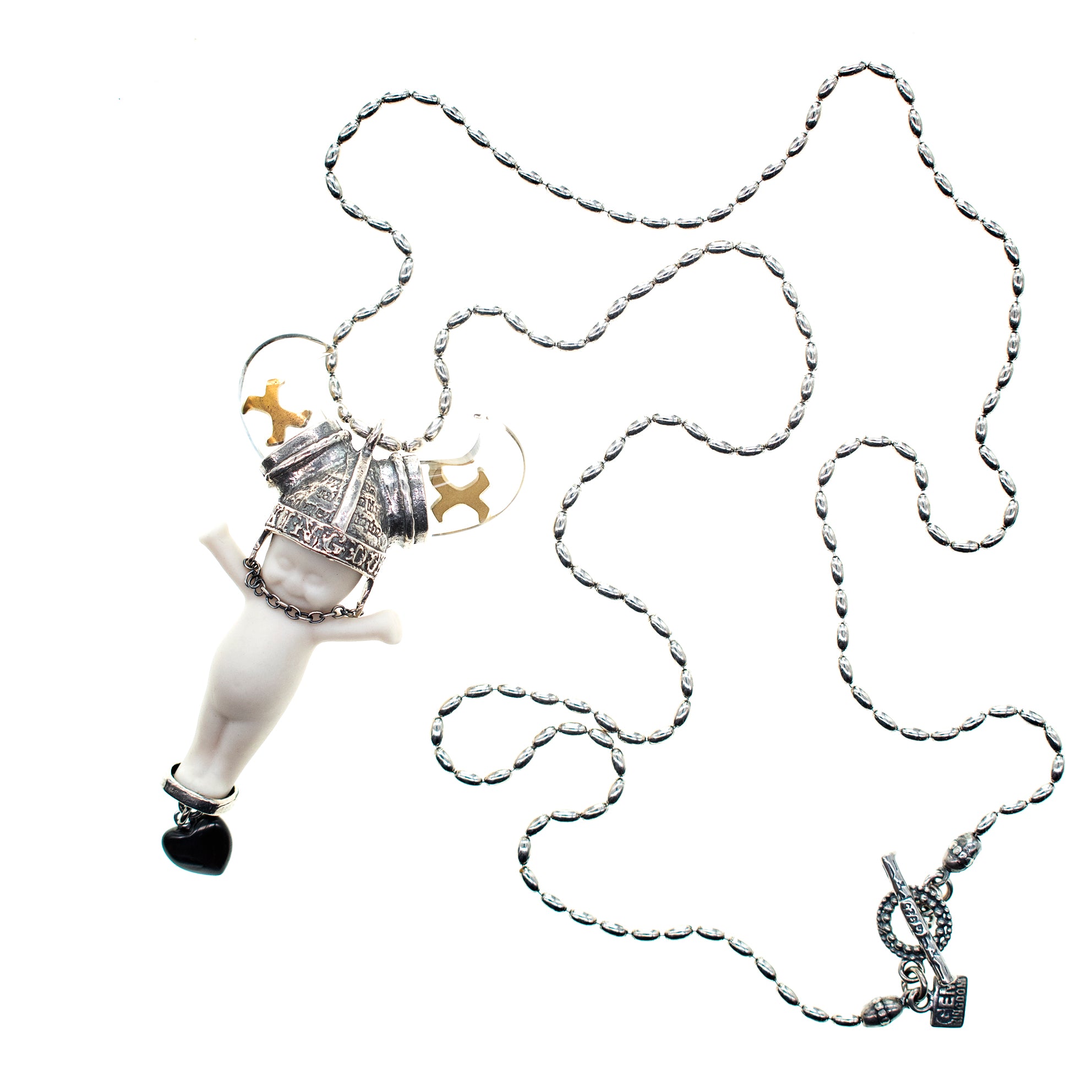 "Little Viking Brat" Ketting Wit En Zilver