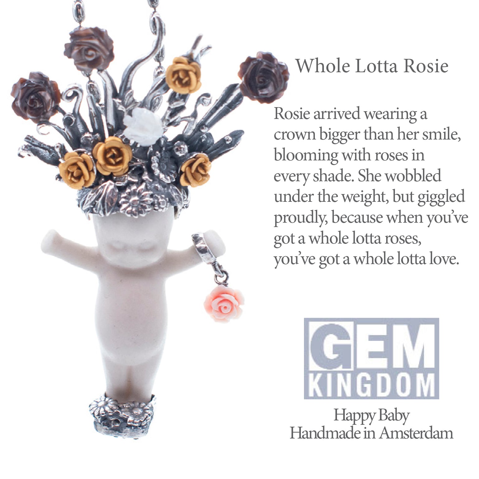 "Whole Lotta Rosie" Ketting Wit En Goud