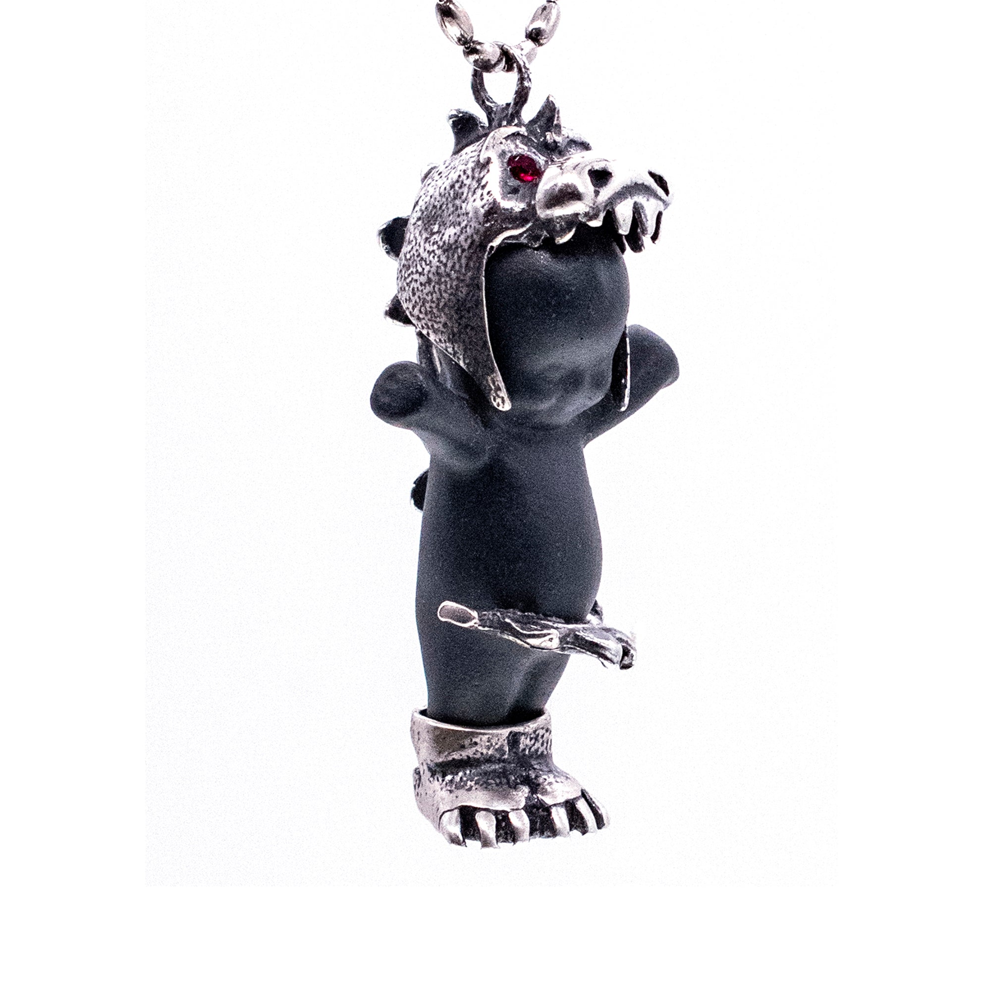 Little Dragon Black And Silver Necklace – Sterling Silver – Gem Kingdom