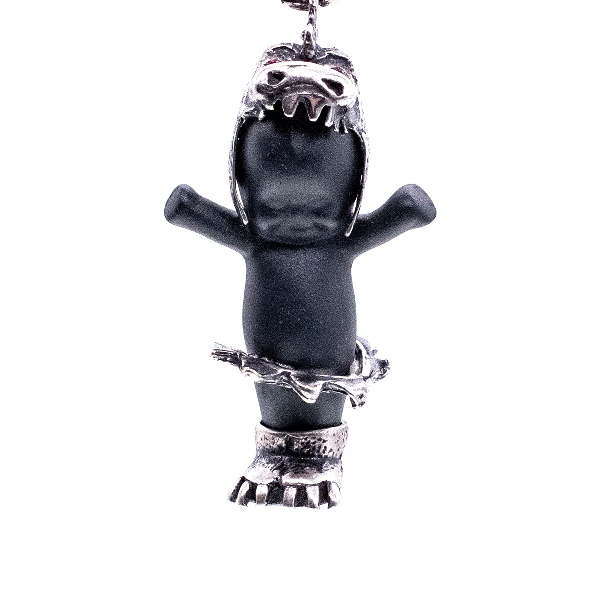 Little Dragon Black And Silver Necklace – Sterling Silver – Gem Kingdom