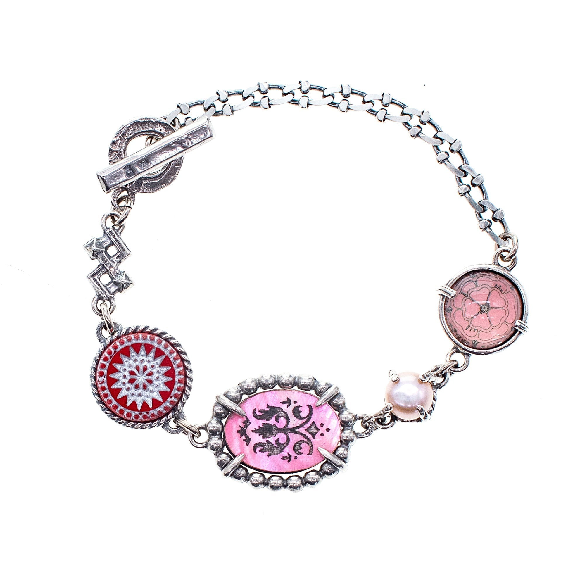 Pink Charm Bracelet – Sterling Silver – Gem Kingdom
