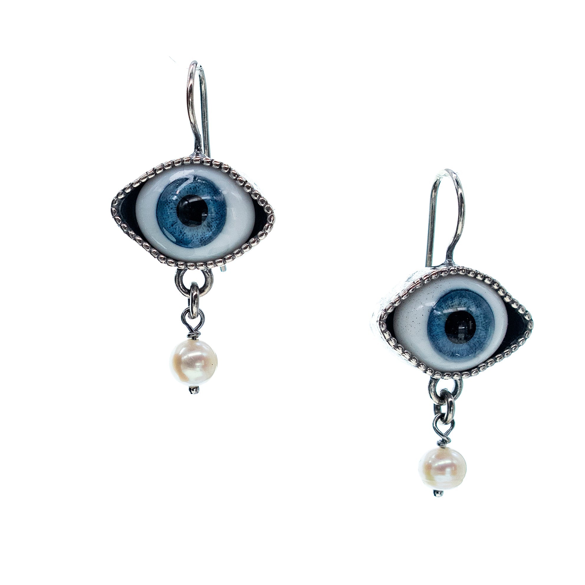 Eye Love You Blue Eye Earrings – Sterling Silver – Gem Kingdom