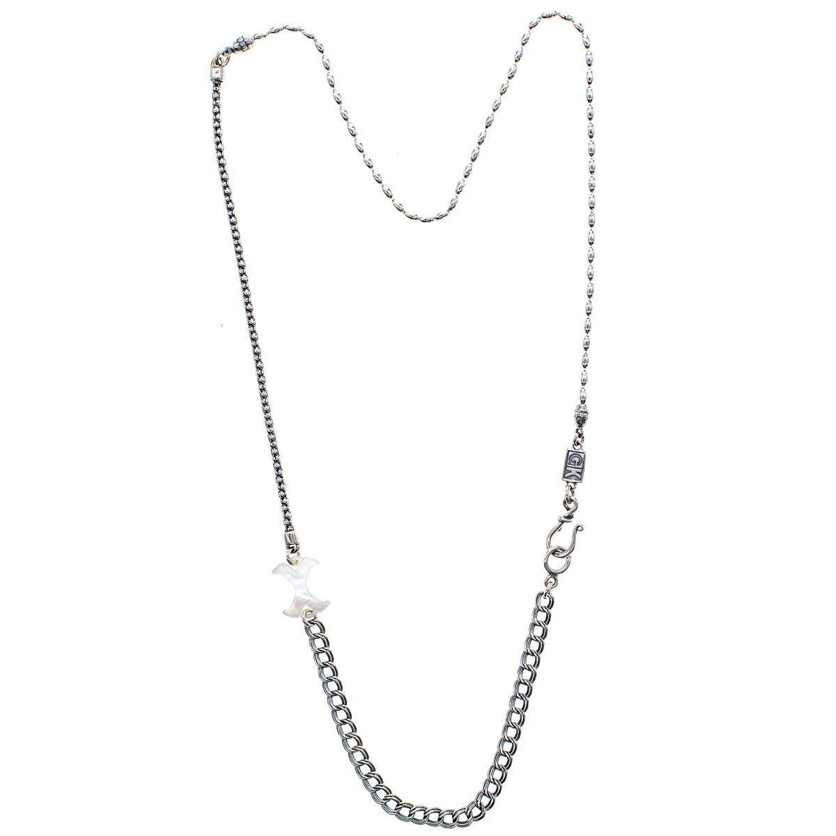 Cross Chain Necklace White – Sterling Silver – Gem Kingdom
