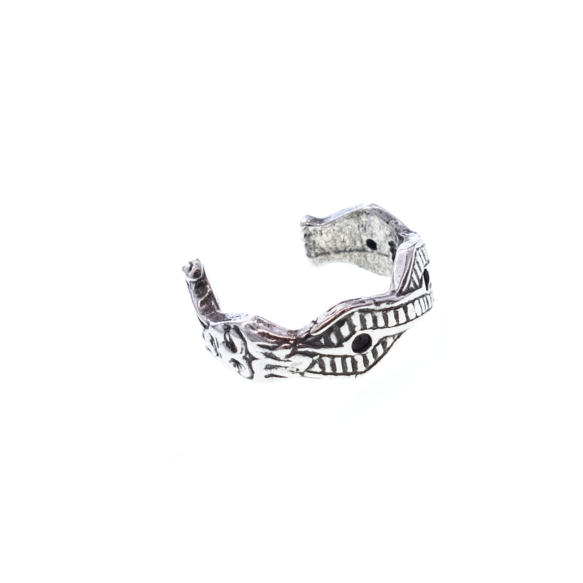 Textured Ripple Sterling Silver Ear Cuff – Sterling Silver – Gem Kingdom