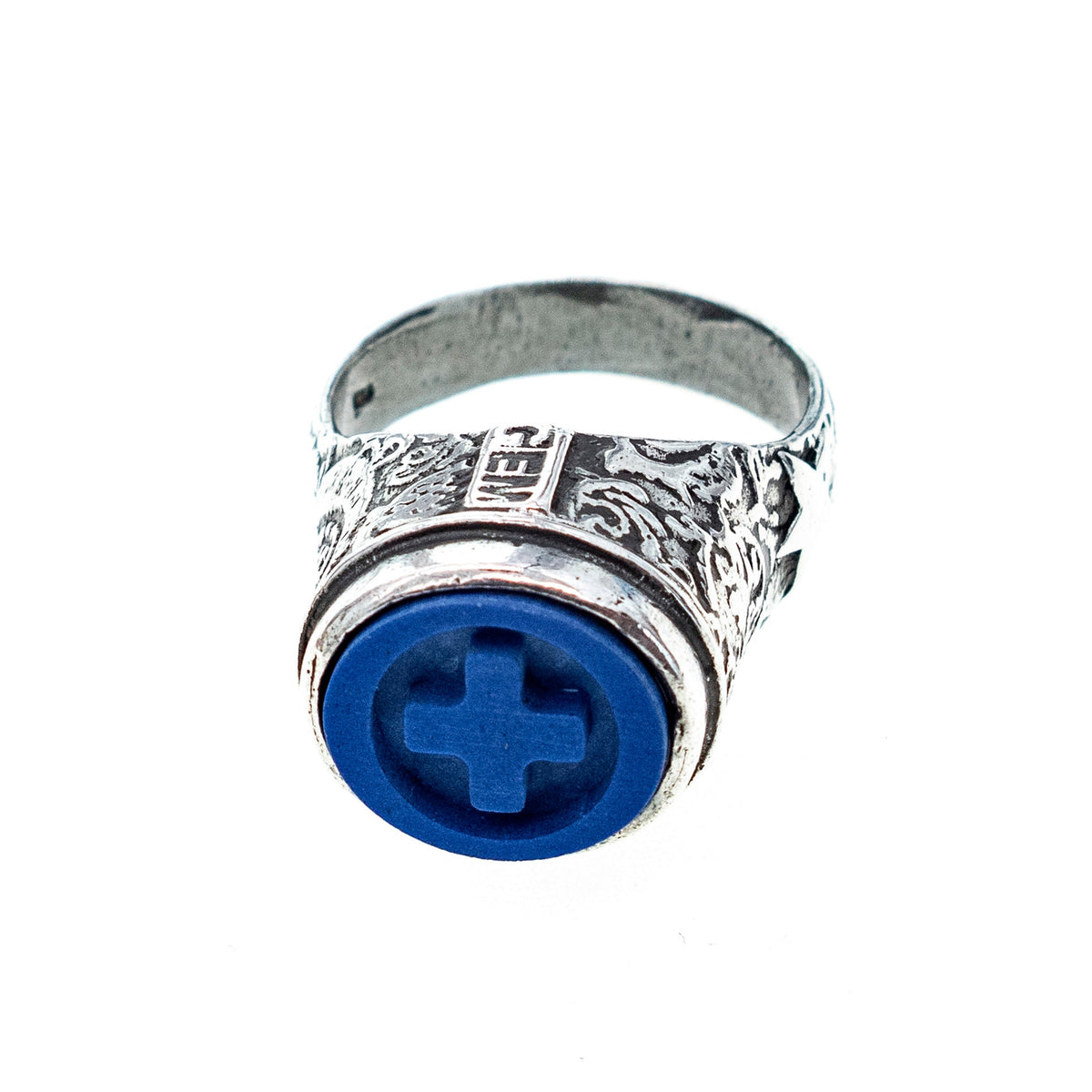 Lapis Cross Ring – Sterling Silver – Gem Kingdom