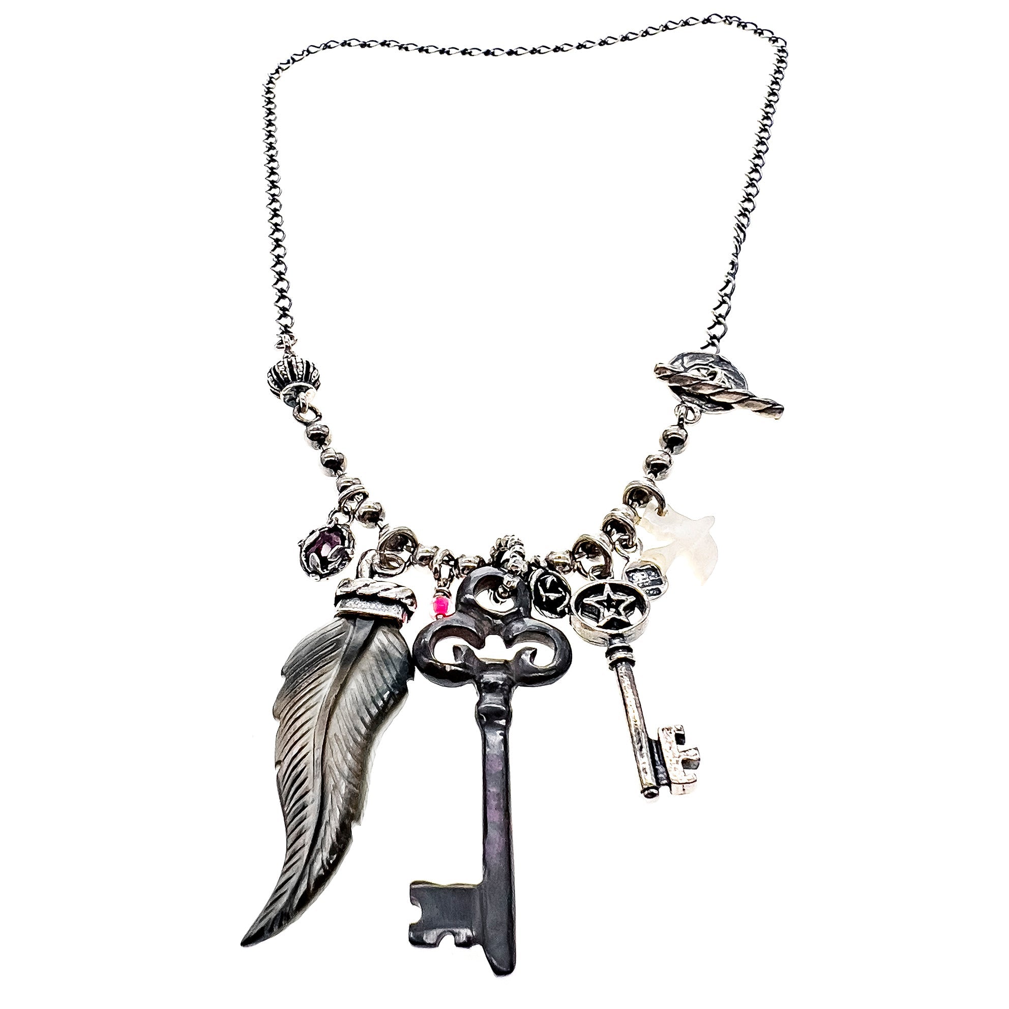 Key Charm Necklace – Sterling Silver – Gem Kingdom