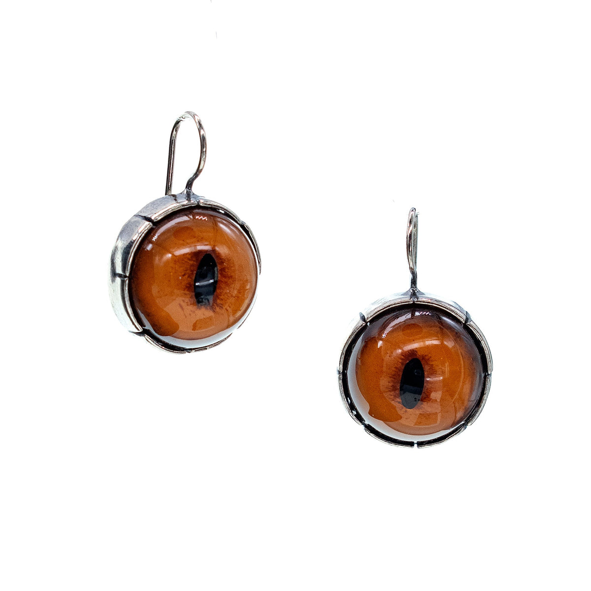 Eye Love You Orange Eye Earrings – Sterling Silver – Gem Kingdom