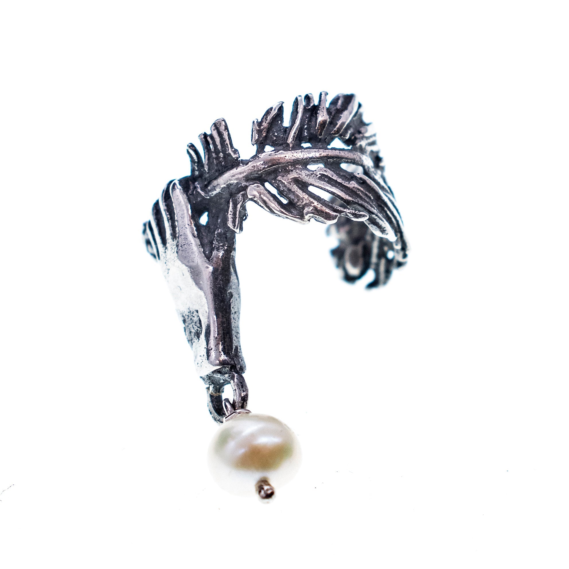 Feather In Hand Sterling Silver Ear Cuff – Sterling Silver – Gem Kingdom