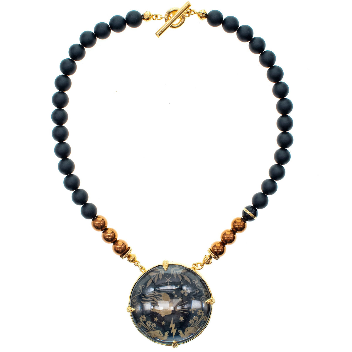 Zwart-Gouden Kristallen Ketting – Verguld – Gem Kingdom