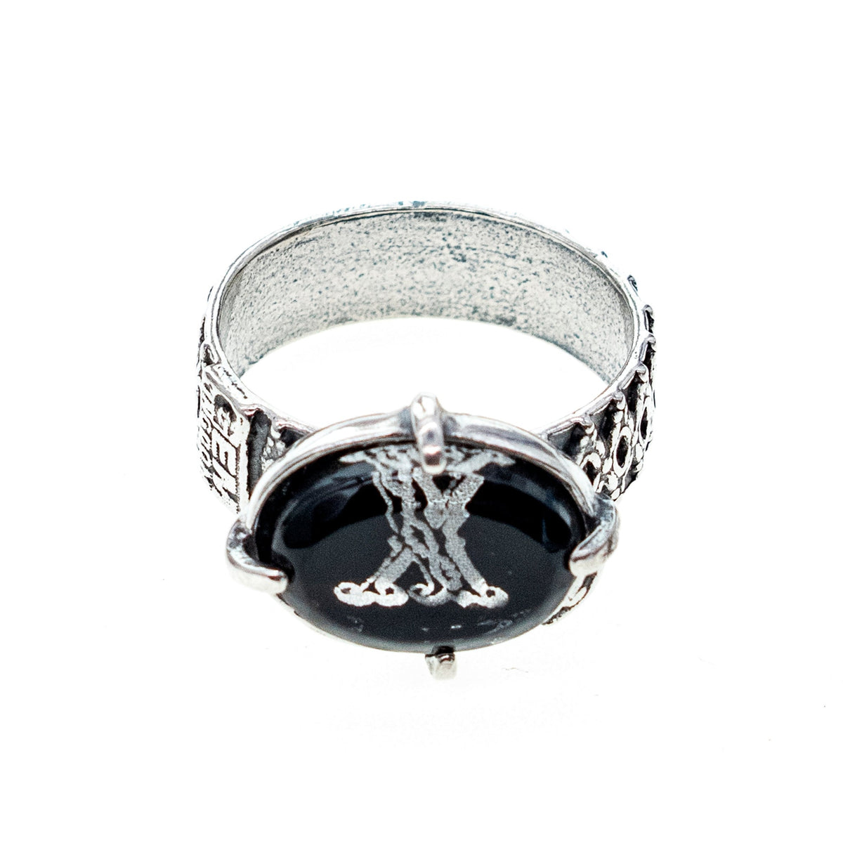 Intaglio Ring Zwart – Sterling Zilver – Gem Kingdom