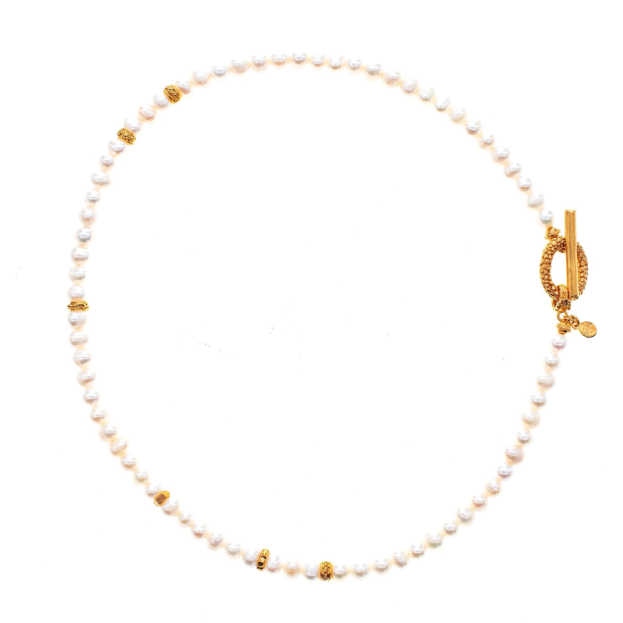 White Pearl Gold Plated Necklace – Gold Plated – Gem Kingdom
