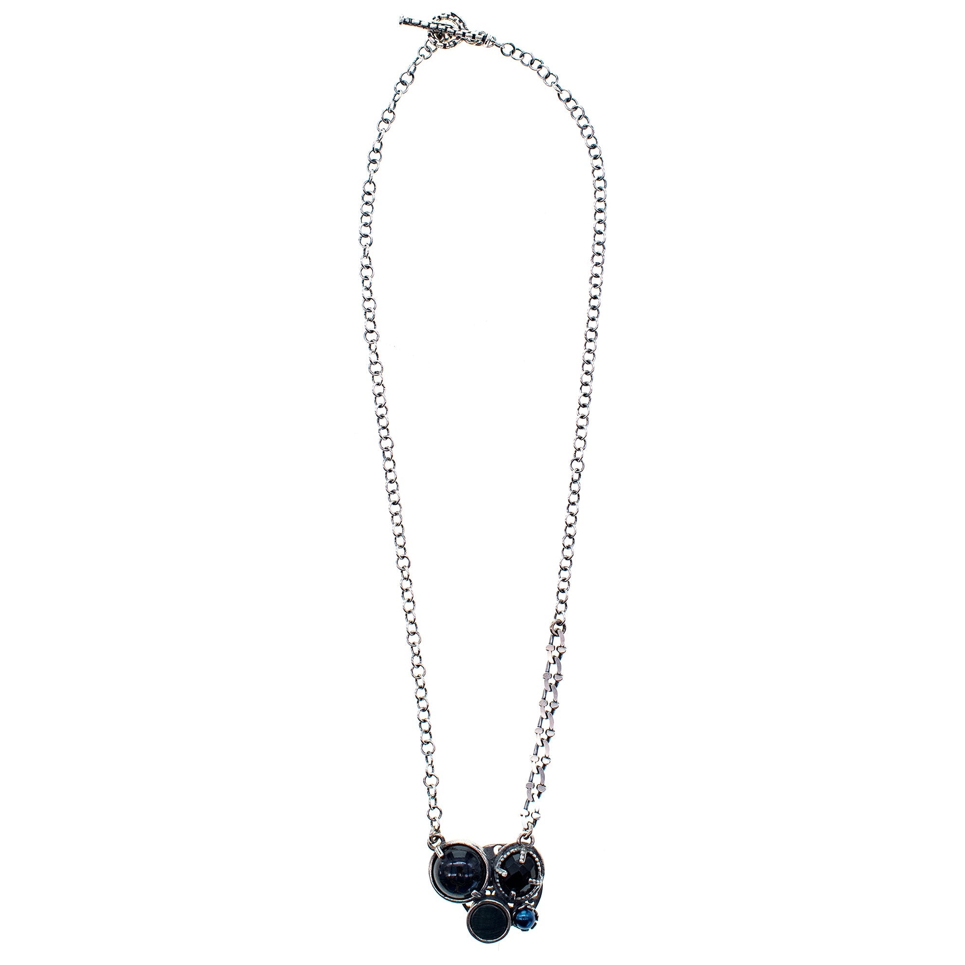 Dark Cluster Necklace – Sterling Silver – Gem Kingdom