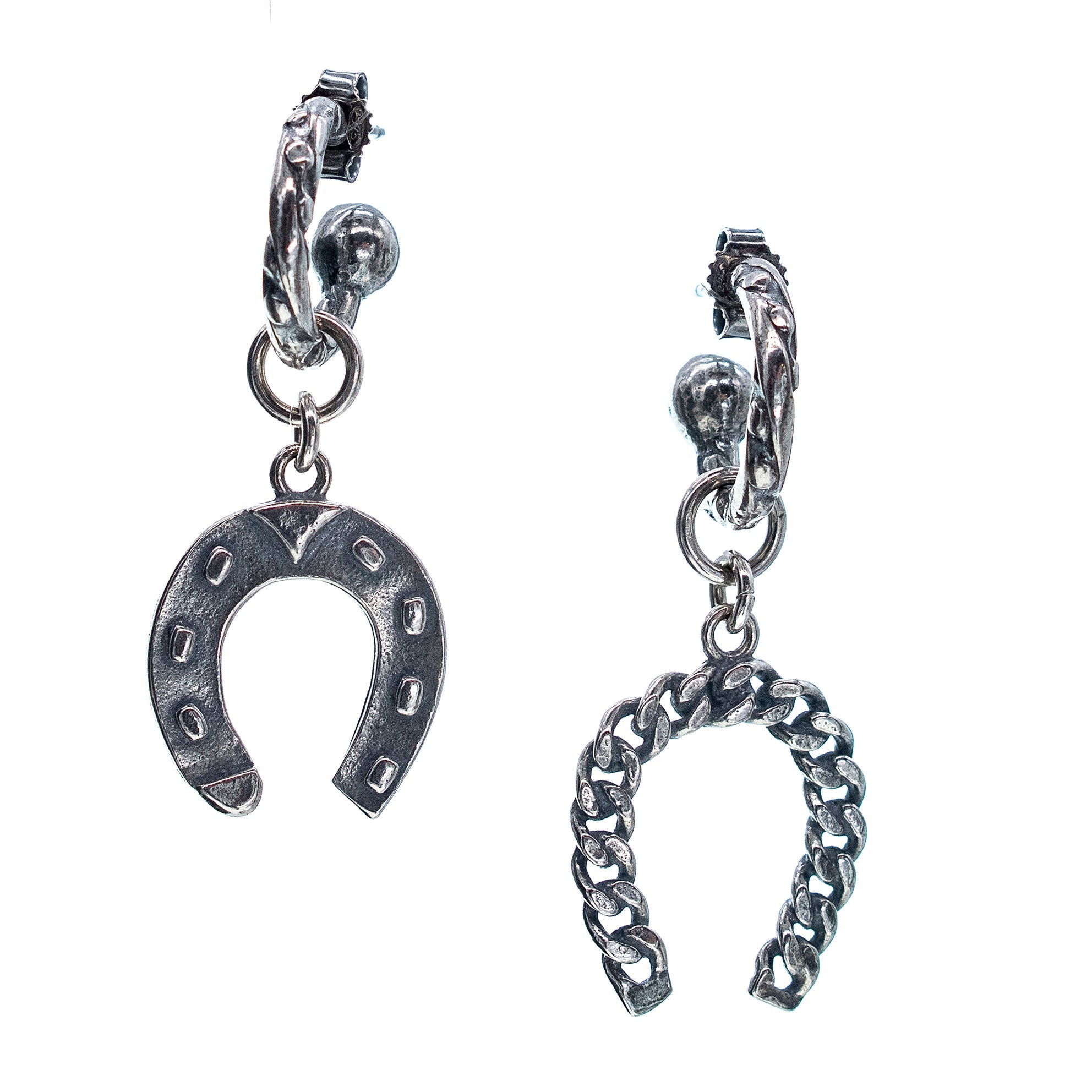 Rebel Rebel Horseshoe Earrings – Sterling Silver – Gem Kingdom