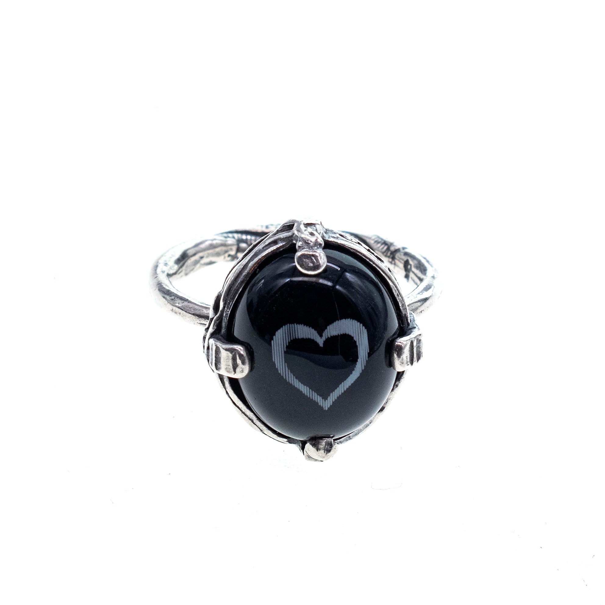Dark Heart Ring – Sterling Silver – Gem Kingdom