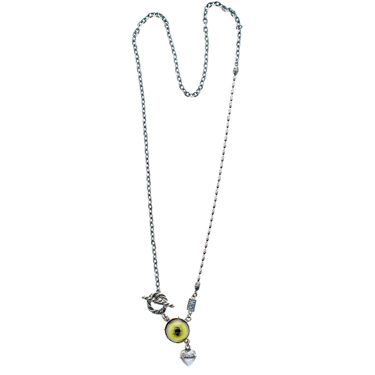 Eye Love You Necklace Yellow – Sterling Silver – Gem Kingdom