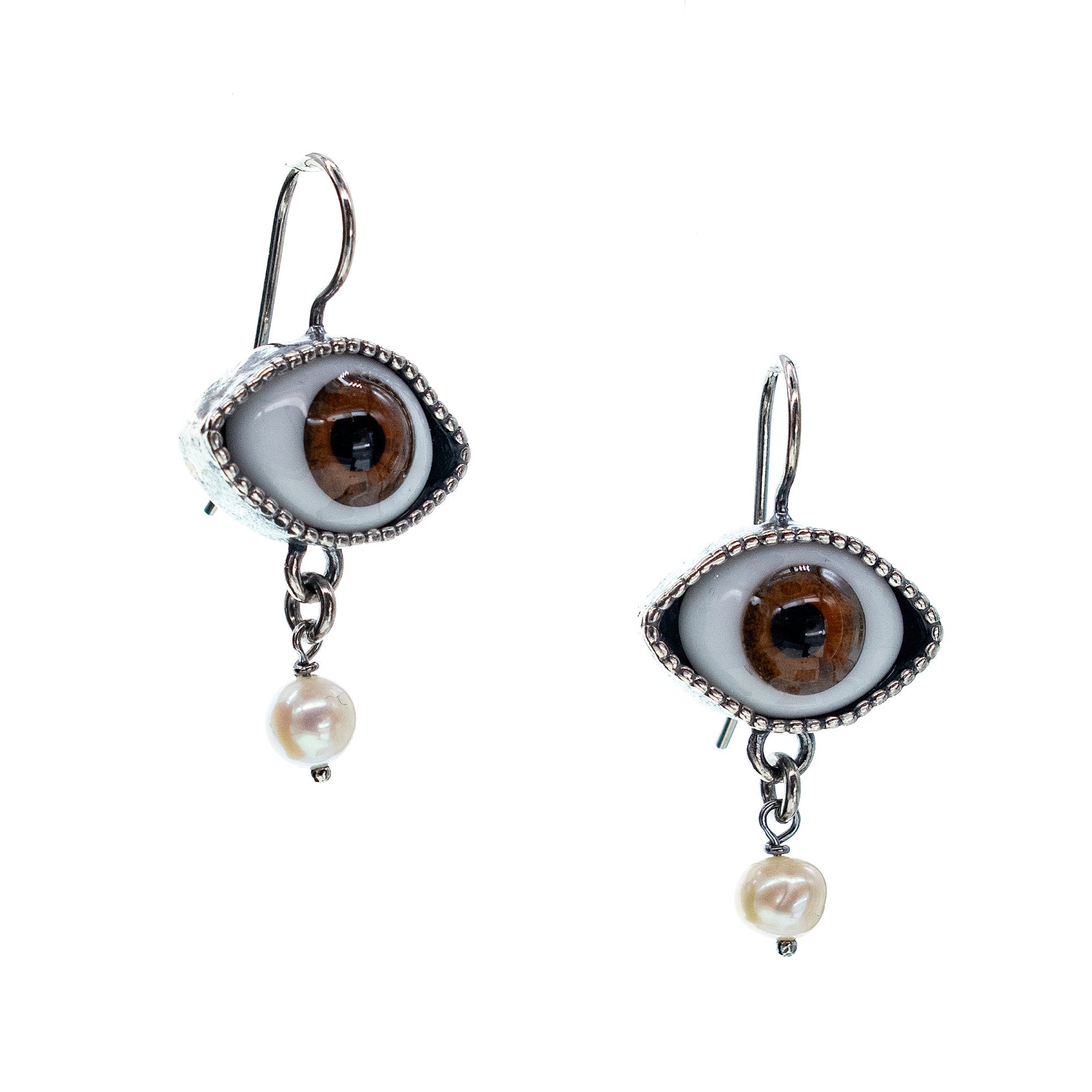 Eye Love You Brown Eye Earrings – Sterling Silver – Gem Kingdom
