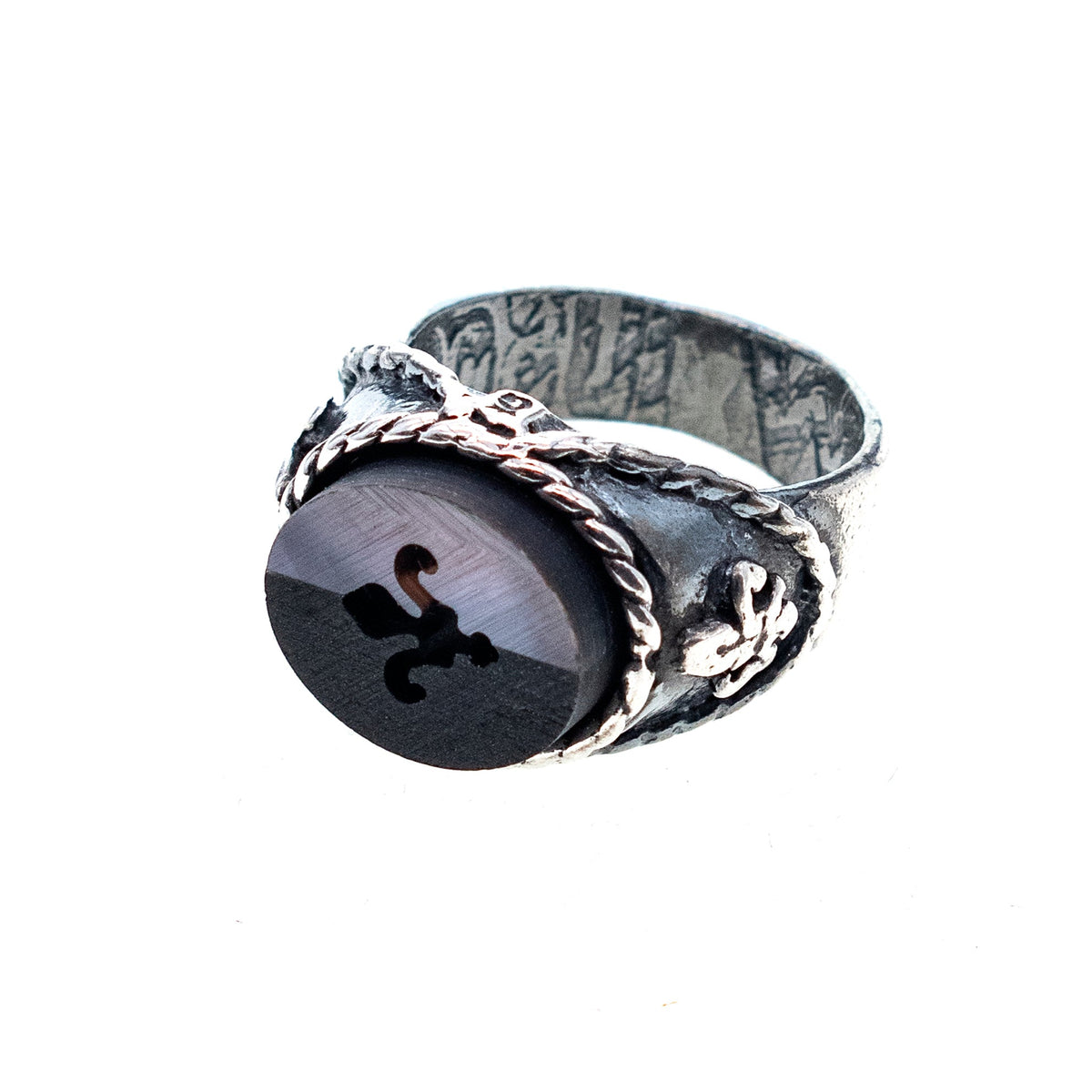 Rebel Rebel Fleur-De-Lis Signet Ring – Sterling Silver – Gem Kingdom