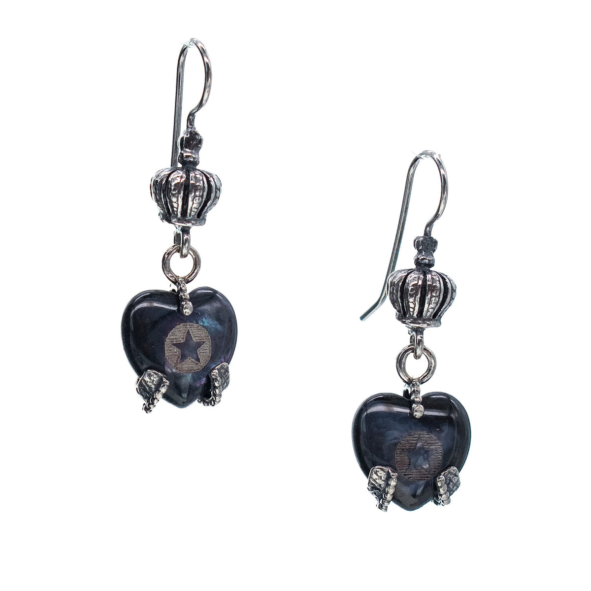 Back to the Future Drop Earrings Black – Sterling Silver – Gem Kingdom