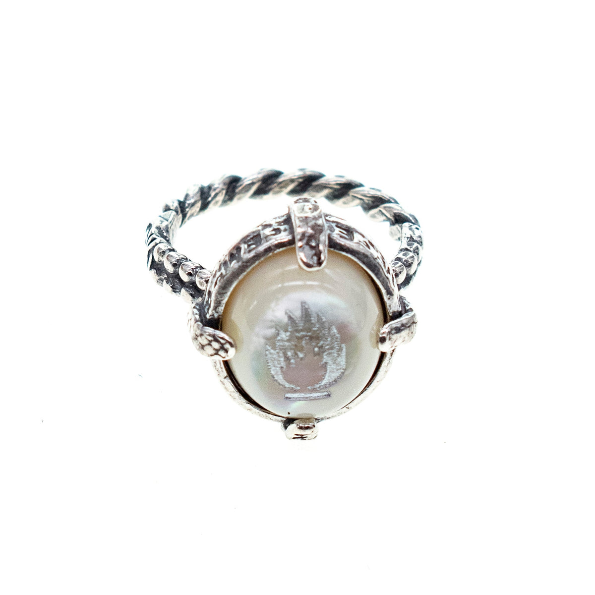 Vlam Ring Wit – Sterling Zilver – Gem Kingdom