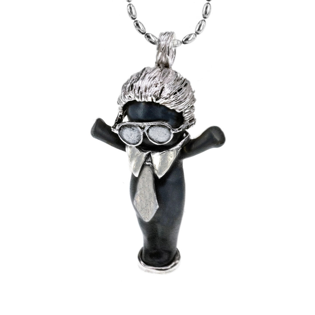 Little Karl Black And Silver Necklace – Sterling Silver – Gem Kingdom