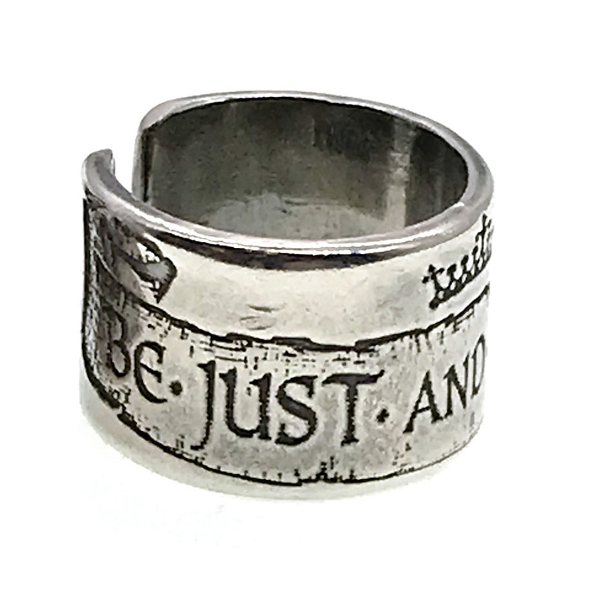 Be Just And Fear Not Ring – Sterling Zilver – Gem Kingdom