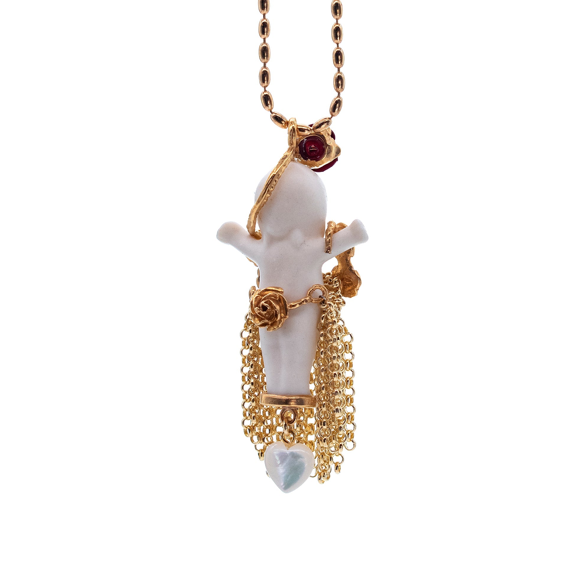 Aloha Baby White And Gold Necklace – Gold Plated – Gem Kingdom