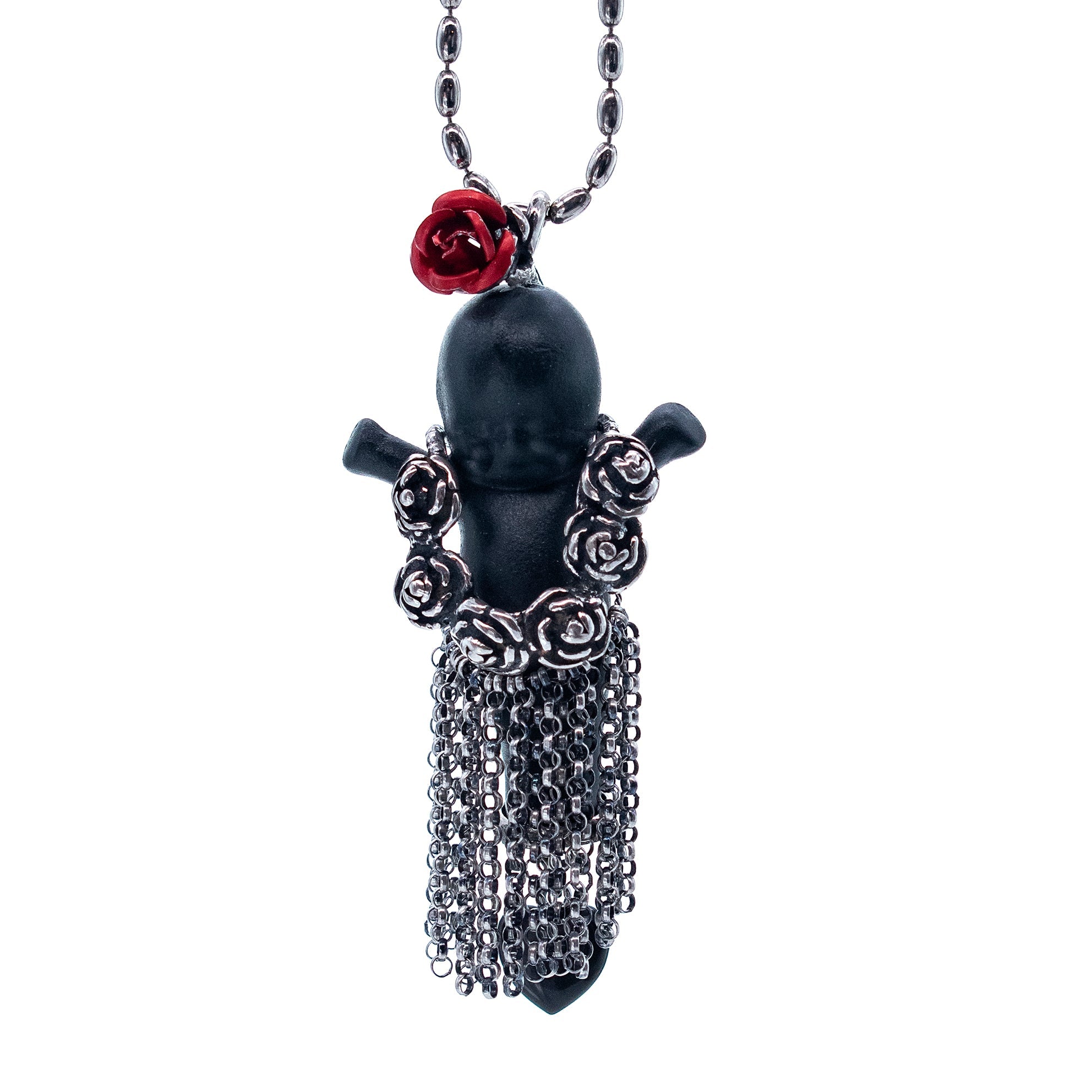 Aloha Baby Black And Silver Necklace – Sterling Silver – Gem Kingdom