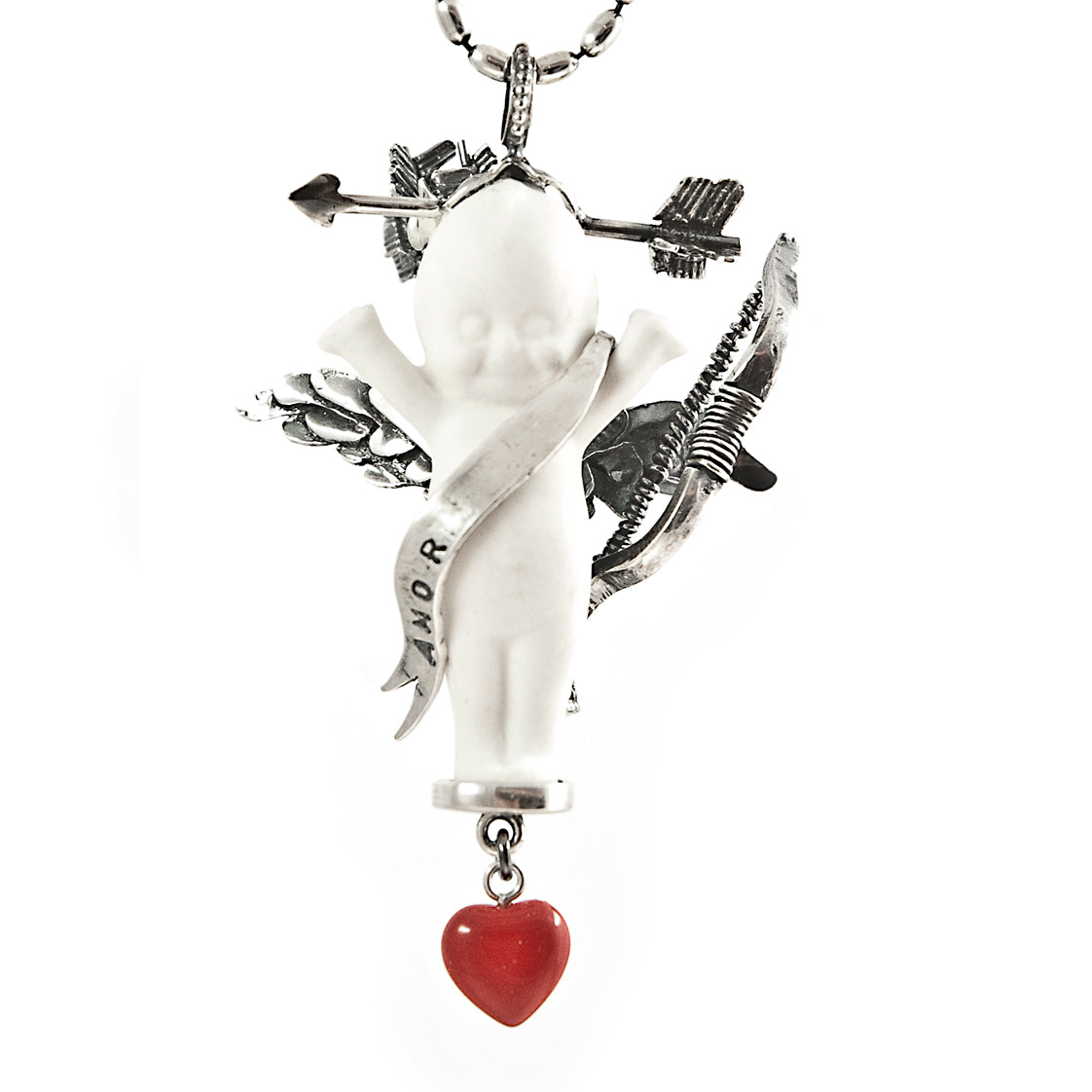 Amor White And Silver Necklace – Sterling Silver – Gem Kingdom
