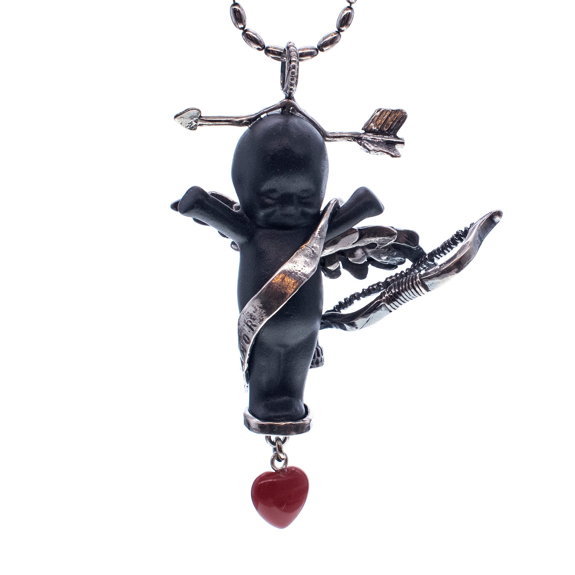 Amor Black And Silver Necklace – Sterling Silver – Gem Kingdom