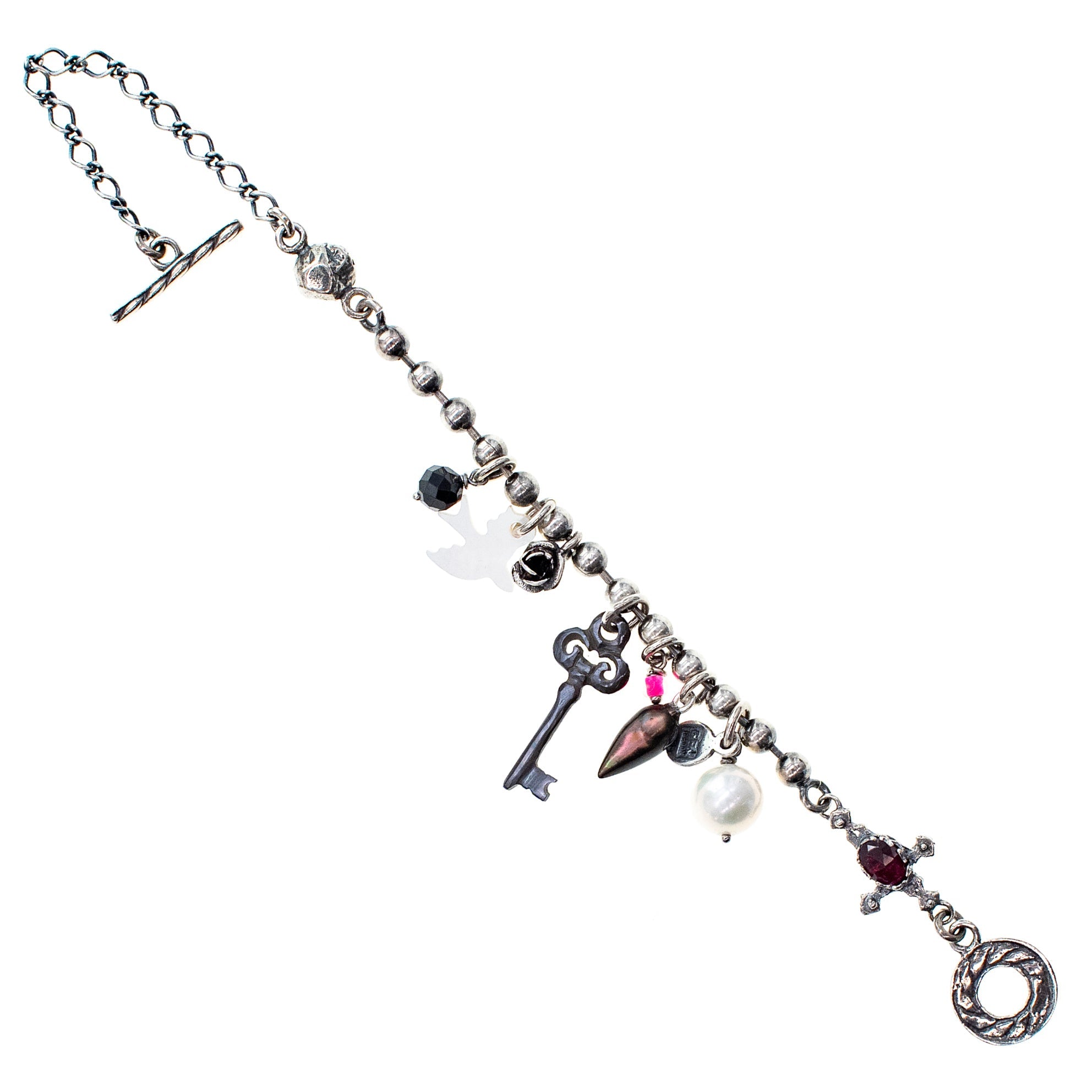 Key Charm Bracelet – Sterling Silver – Gem Kingdom