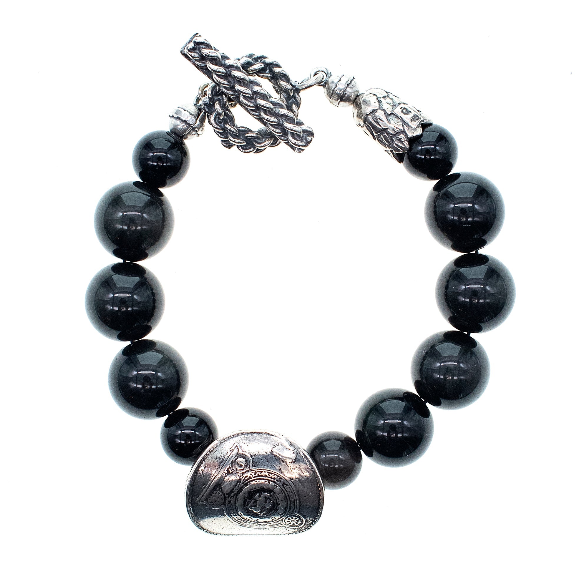 Goudglans Obsidiaan Kralenarmband