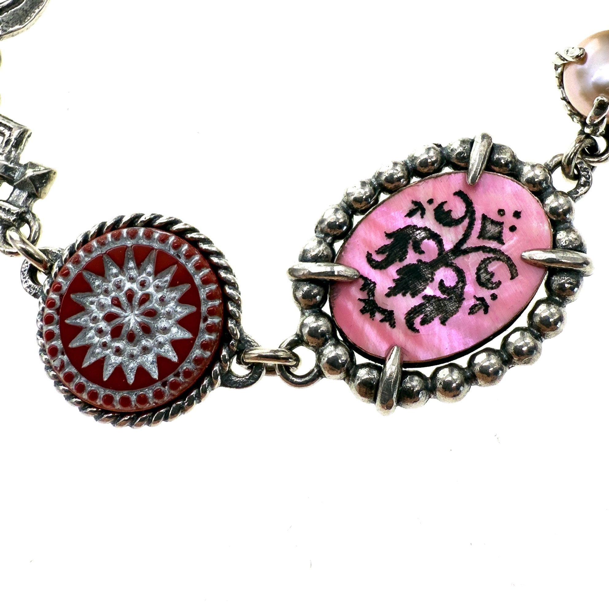 Pink Charm Bracelet – Sterling Silver – Gem Kingdom
