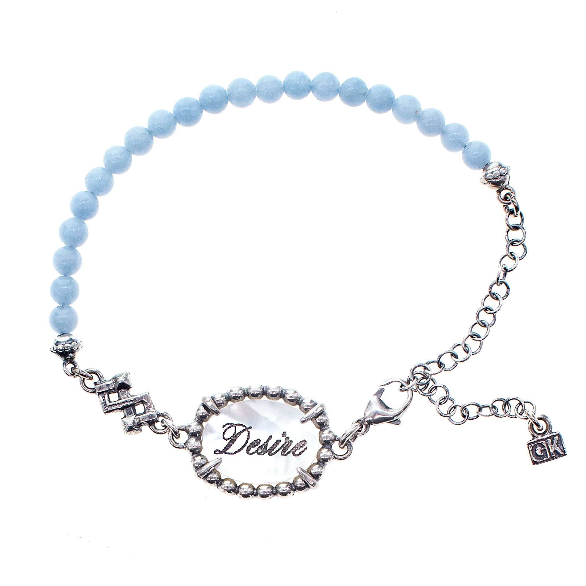 Blue And White Fire & Desire Beaded Bracelet – Sterling Silver – Gem Kingdom