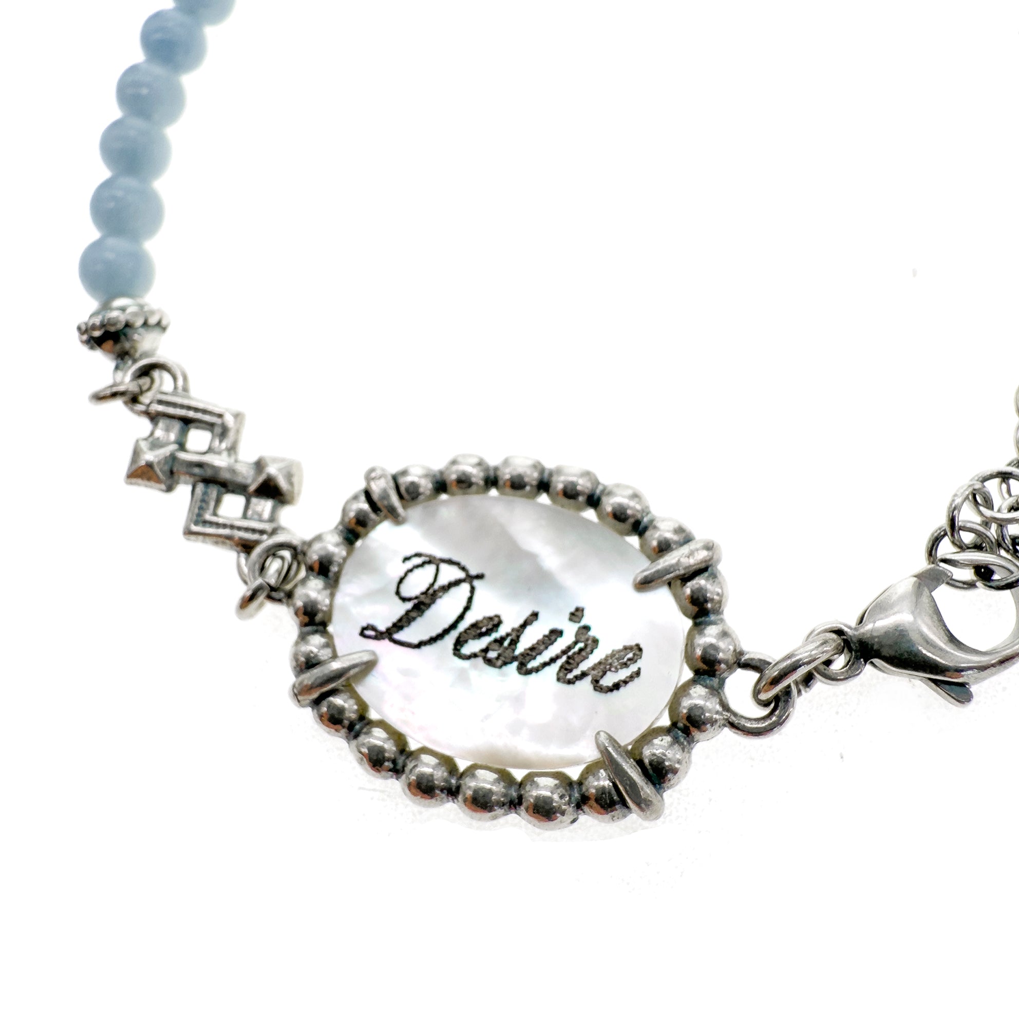 Blue And White Fire & Desire Beaded Bracelet – Sterling Silver – Gem Kingdom