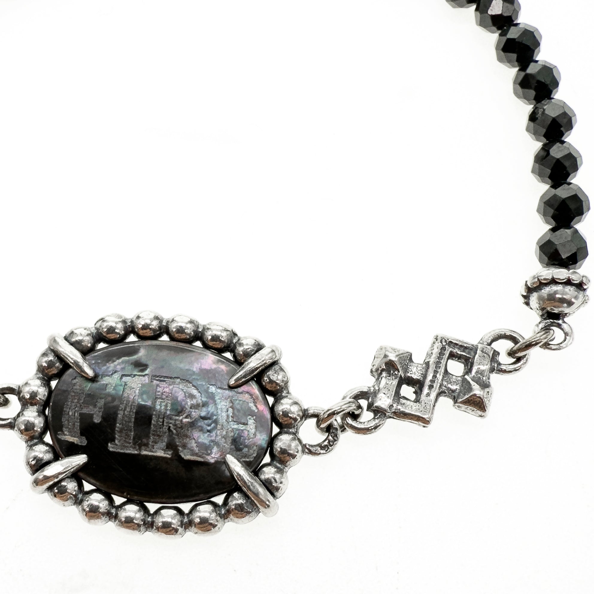 Black Fire & Desire Beaded Bracelet – Sterling Silver – Gem Kingdom