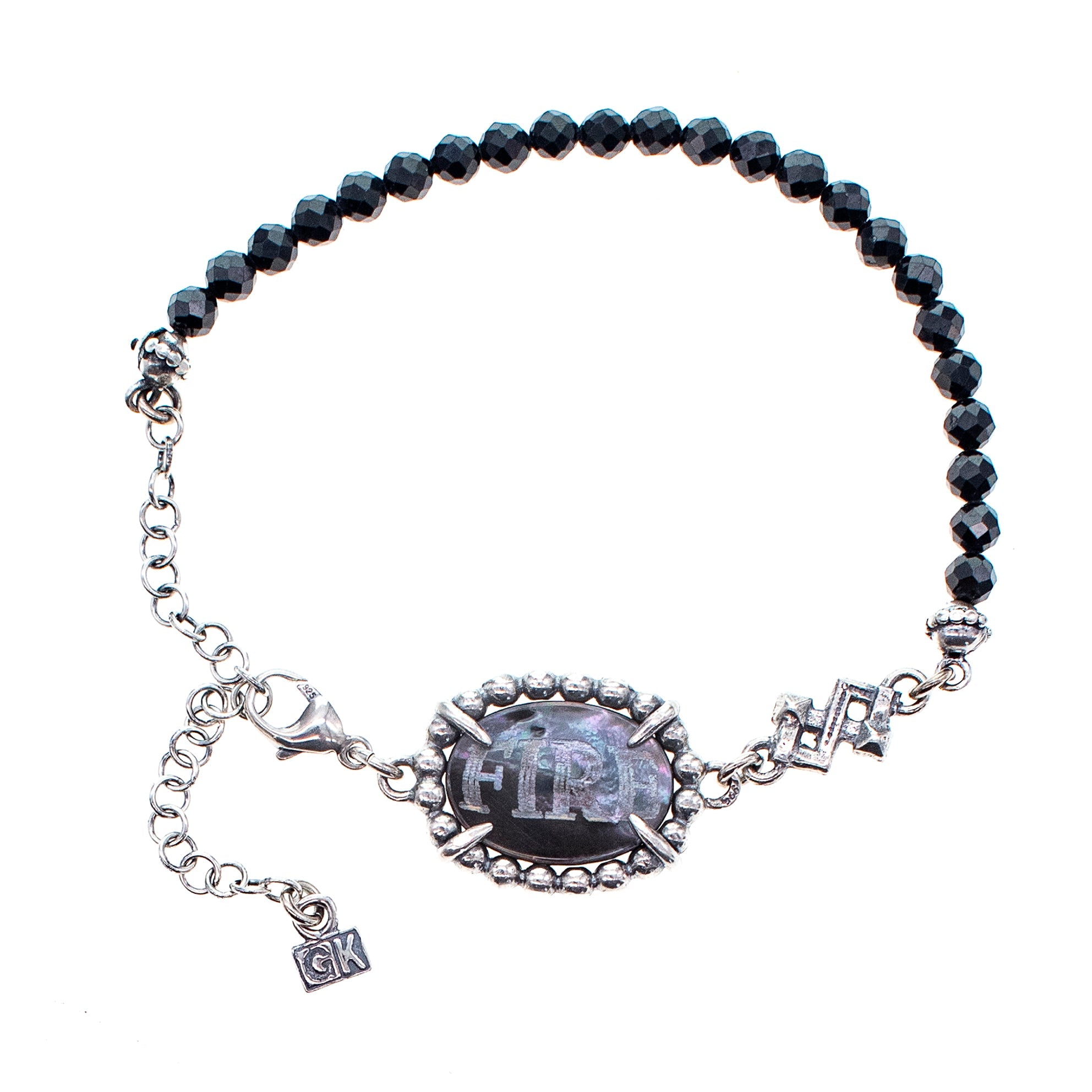 Black Fire & Desire Beaded Bracelet – Sterling Silver – Gem Kingdom