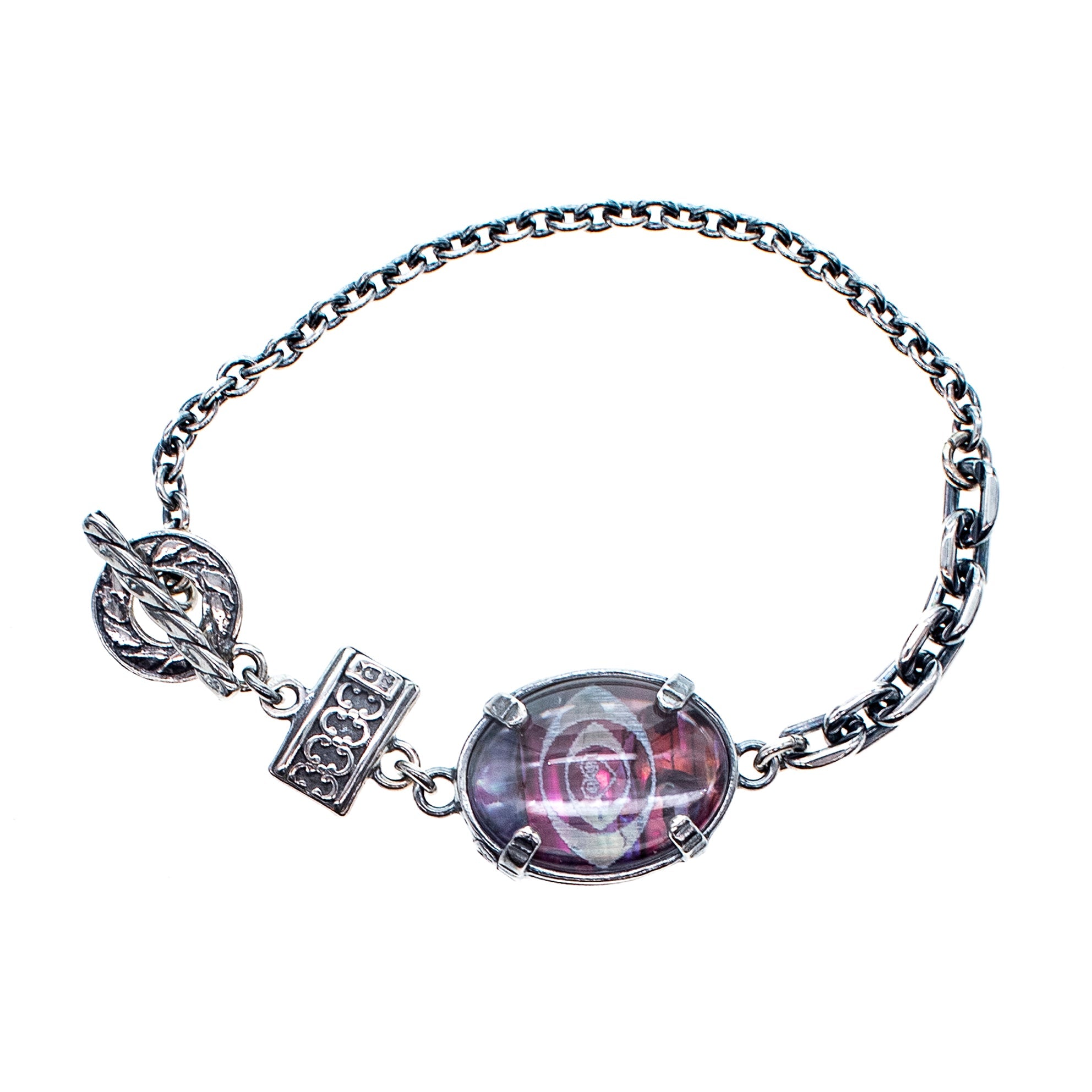 Purple Eye Bracelet – Sterling Silver – Gem Kingdom